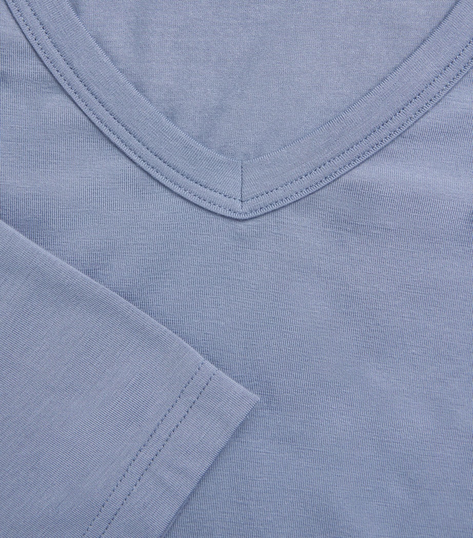 Pureness V-Neck T-Shirt 546 NORTHERN BLUE Image 5