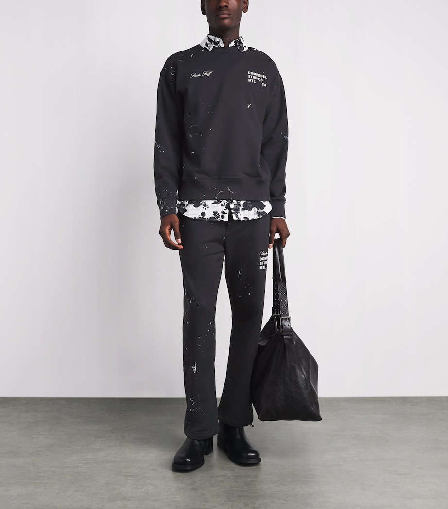 DOMREBEL Mens Cotton Staff Sweatpants Old Black Image 2