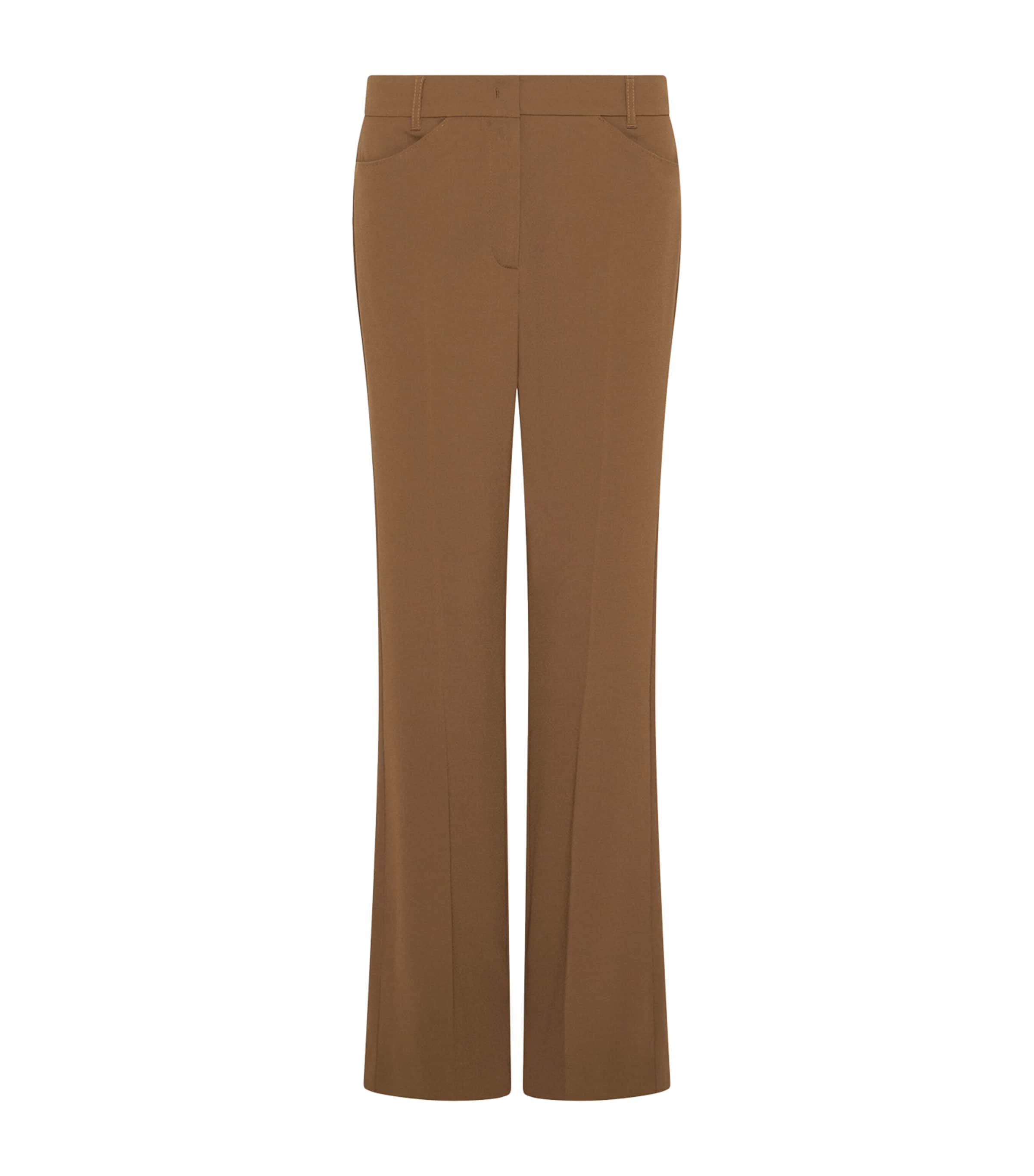 Marella Womens Satin Flared Trousers Camel Image 1