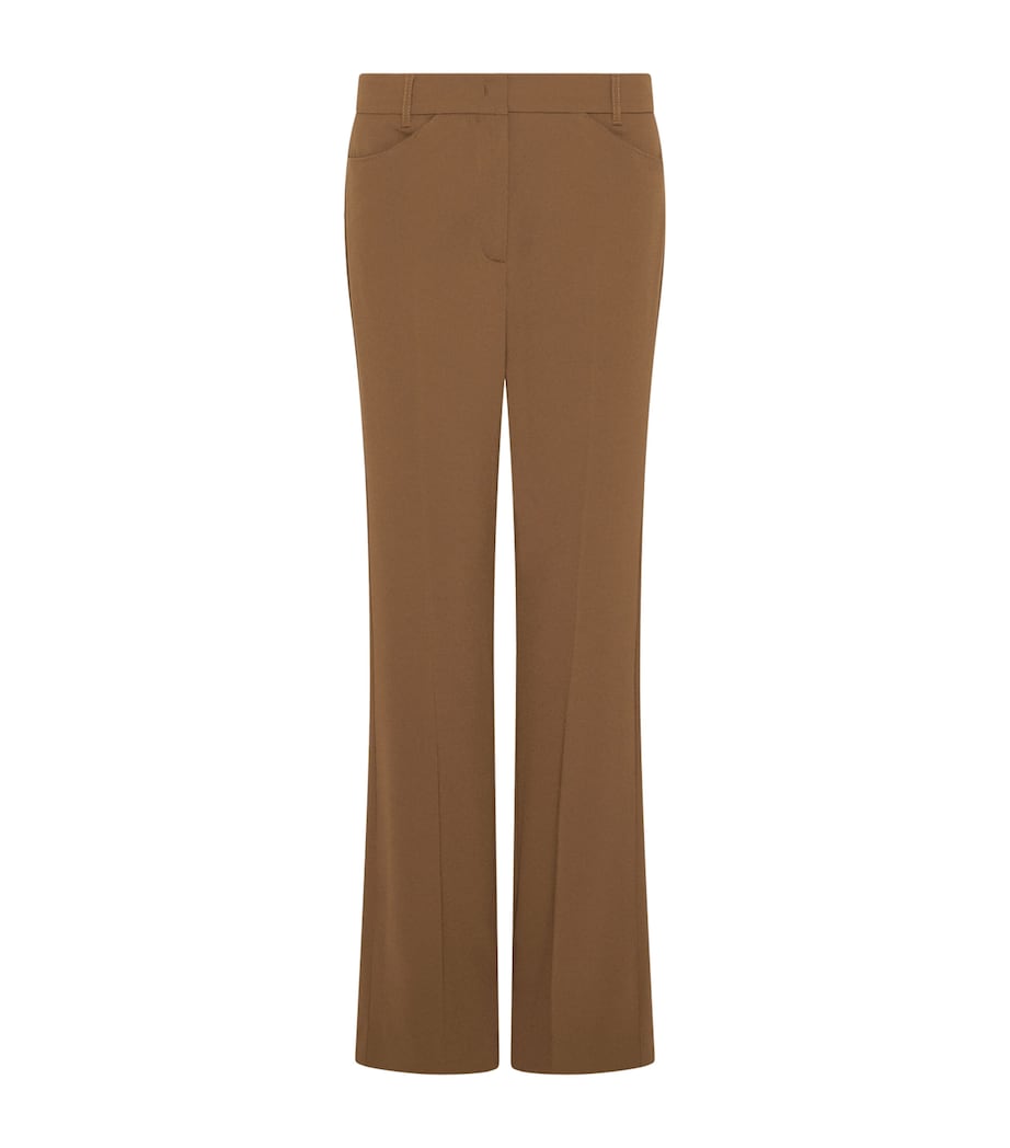 Marella Womens Satin Flared Trousers Camel Image 1
