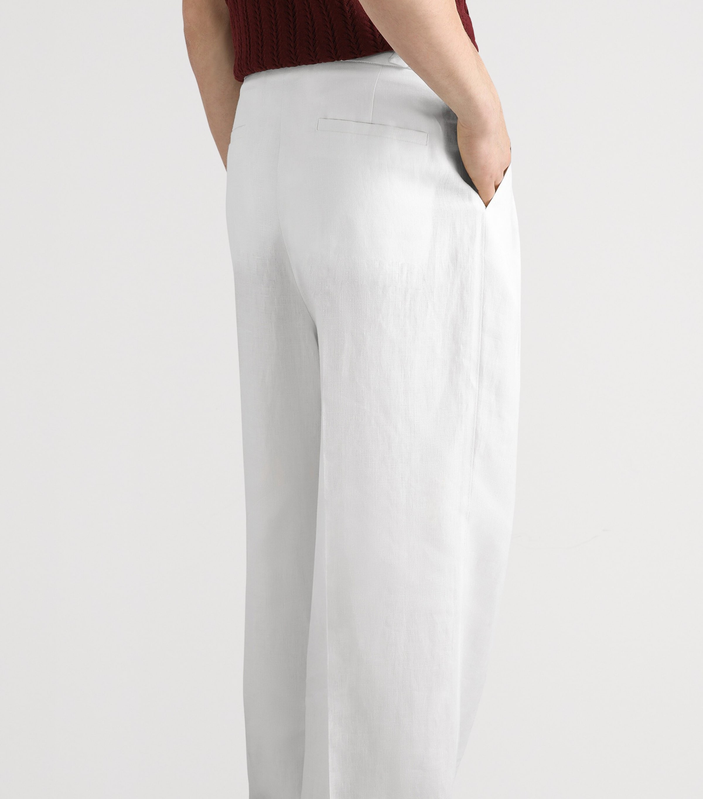 Dolce&Gabbana Mens Linen-Silk Wide-Leg Trousers Optical White Image 5
