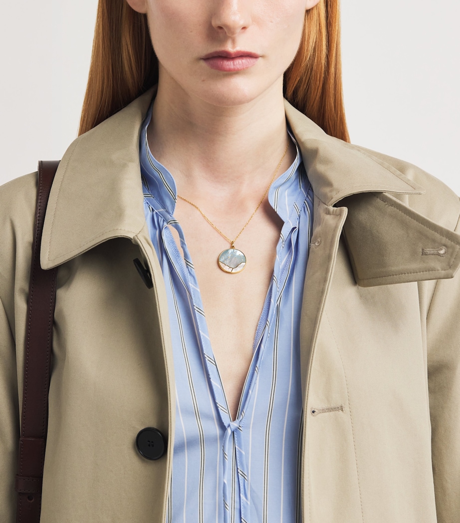 Yellow Gold and Diamond Sunrise Pendant Necklace YELLOW GOLD Image 4