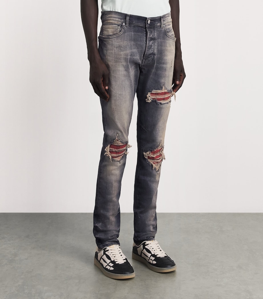 AMIRI Mens Ripped MX1 Skinny Jeans Perfect Antiqu Black Image 4