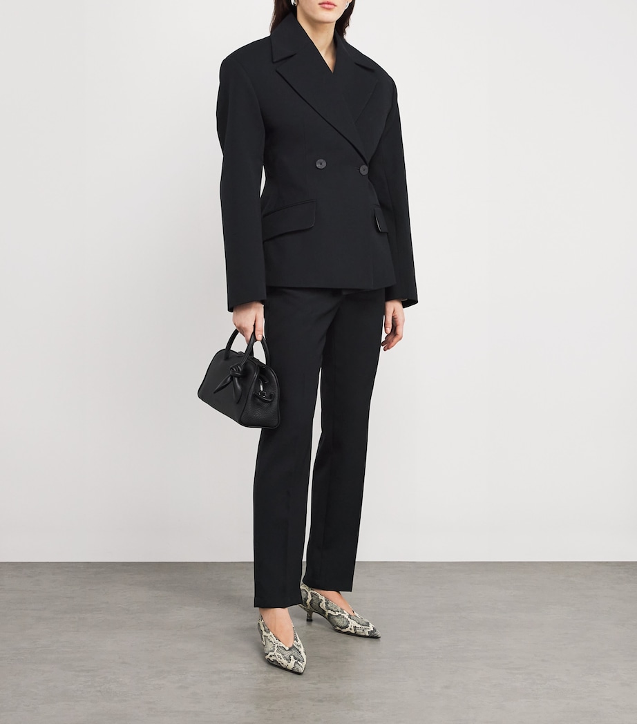 Wool Norma Double-Breasted Blazer 990 BLACK Image 2