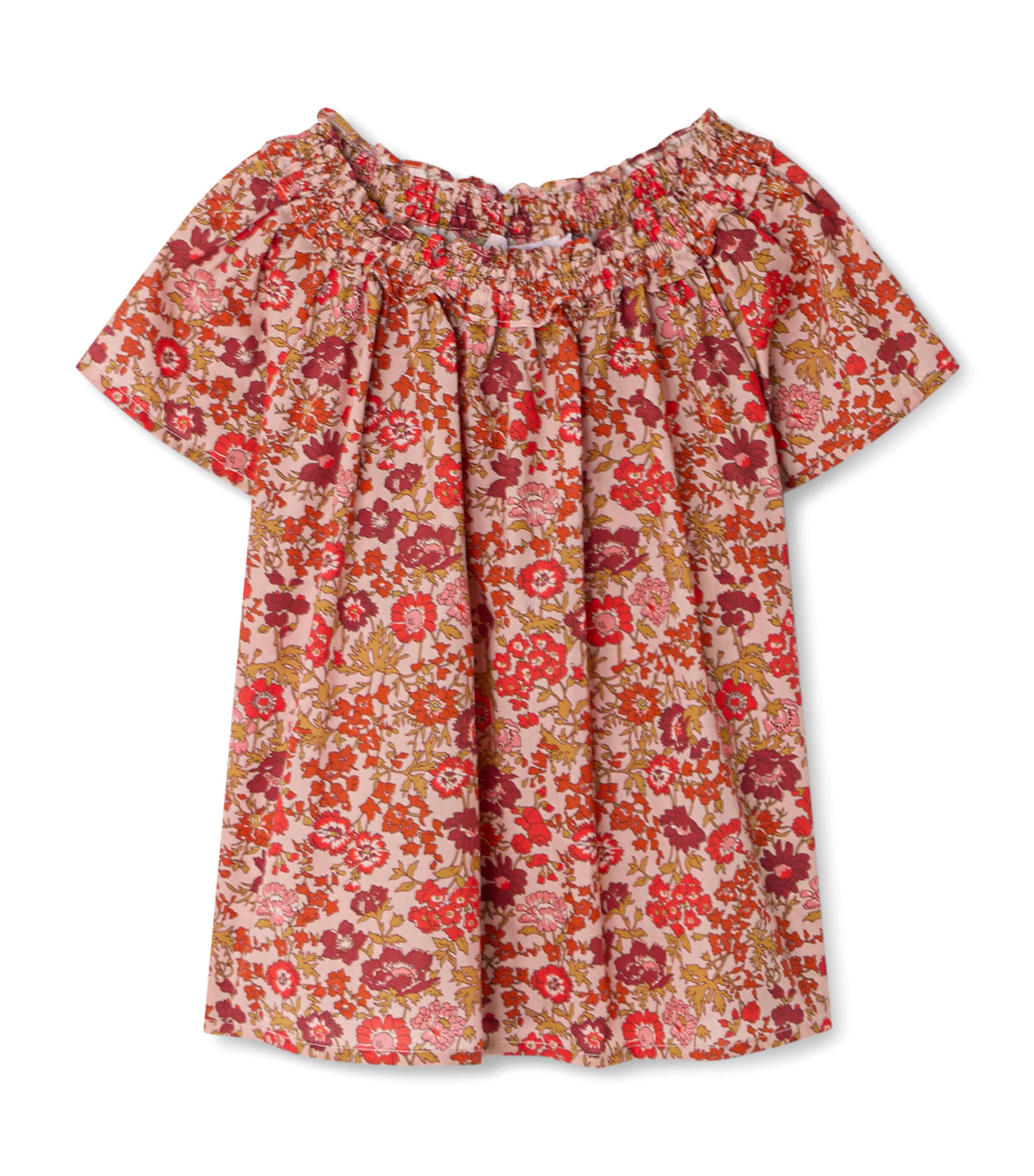 Bonpoint Cotton Goldia Blouse (10-14 Years) Fleurs Rose Image 1