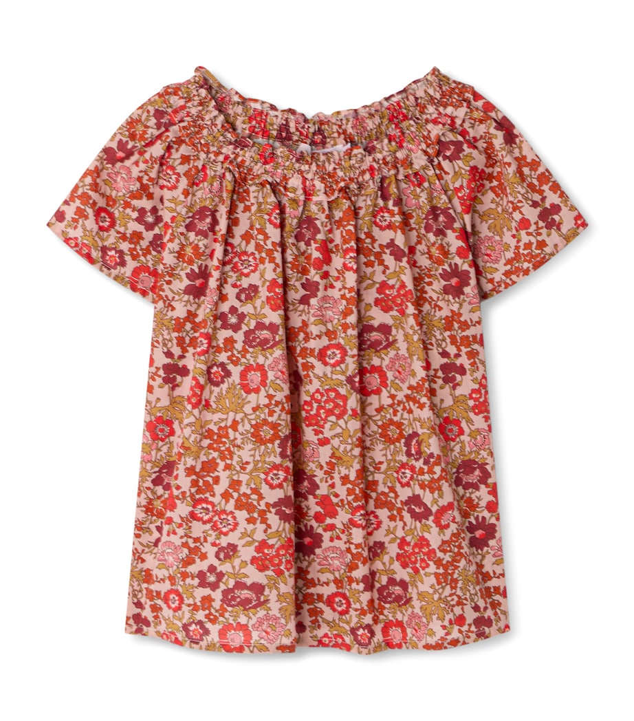 Bonpoint Cotton Goldia Blouse (10-14 Years) Fleurs Rose Image 1
