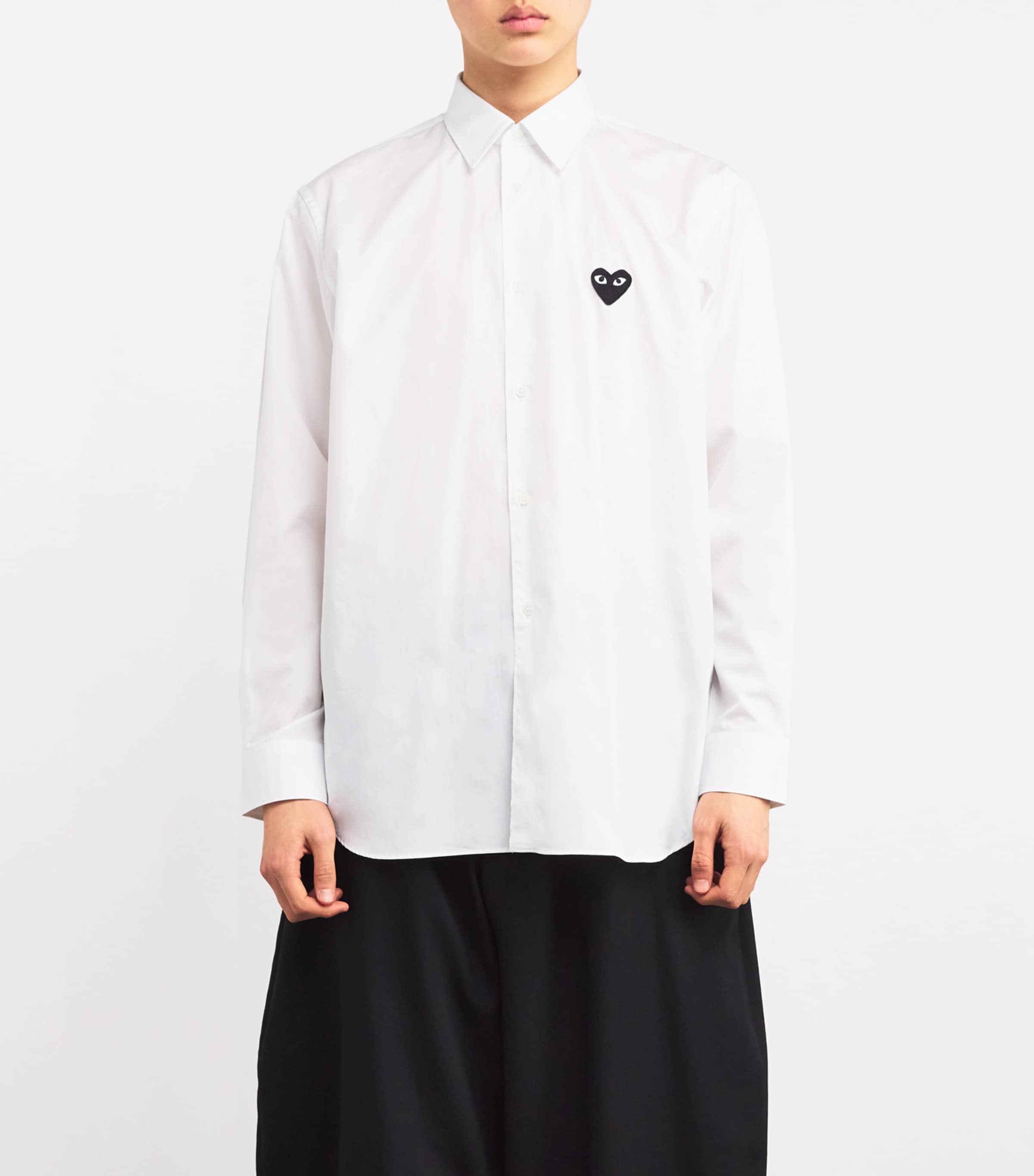 Comme Des Garçons Play White Long-Sleeve Heart Shirt | Harrods US