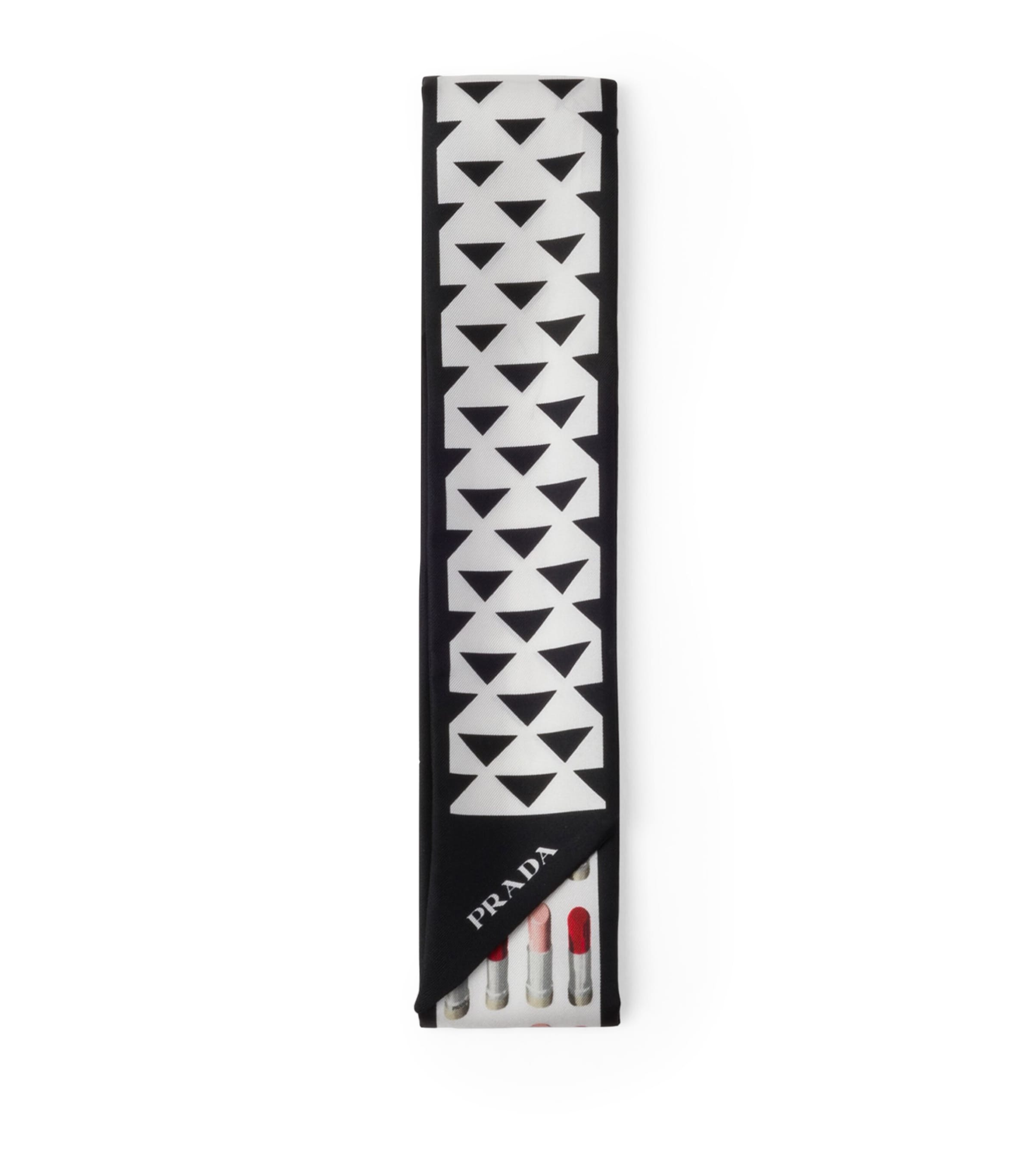 Prada Silk Twill Printed Skinny Scarf Image 1