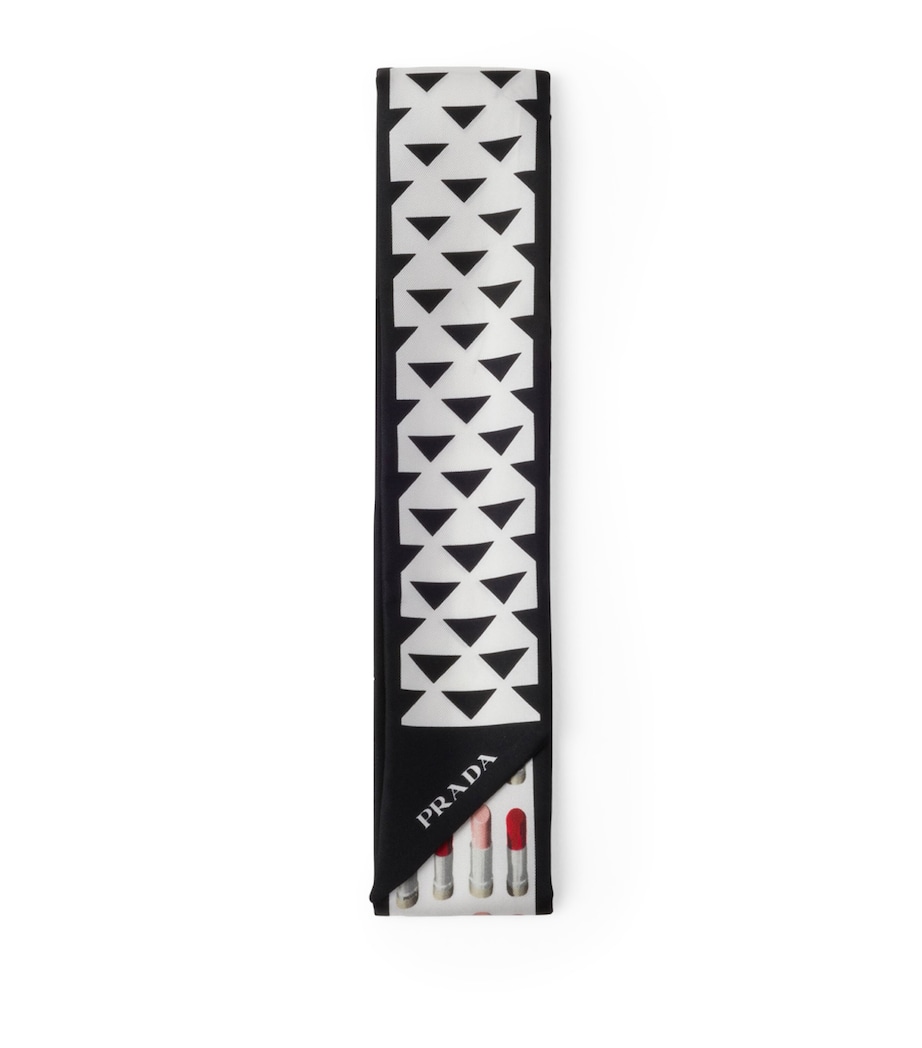 Prada Silk Twill Printed Skinny Scarf Image 1