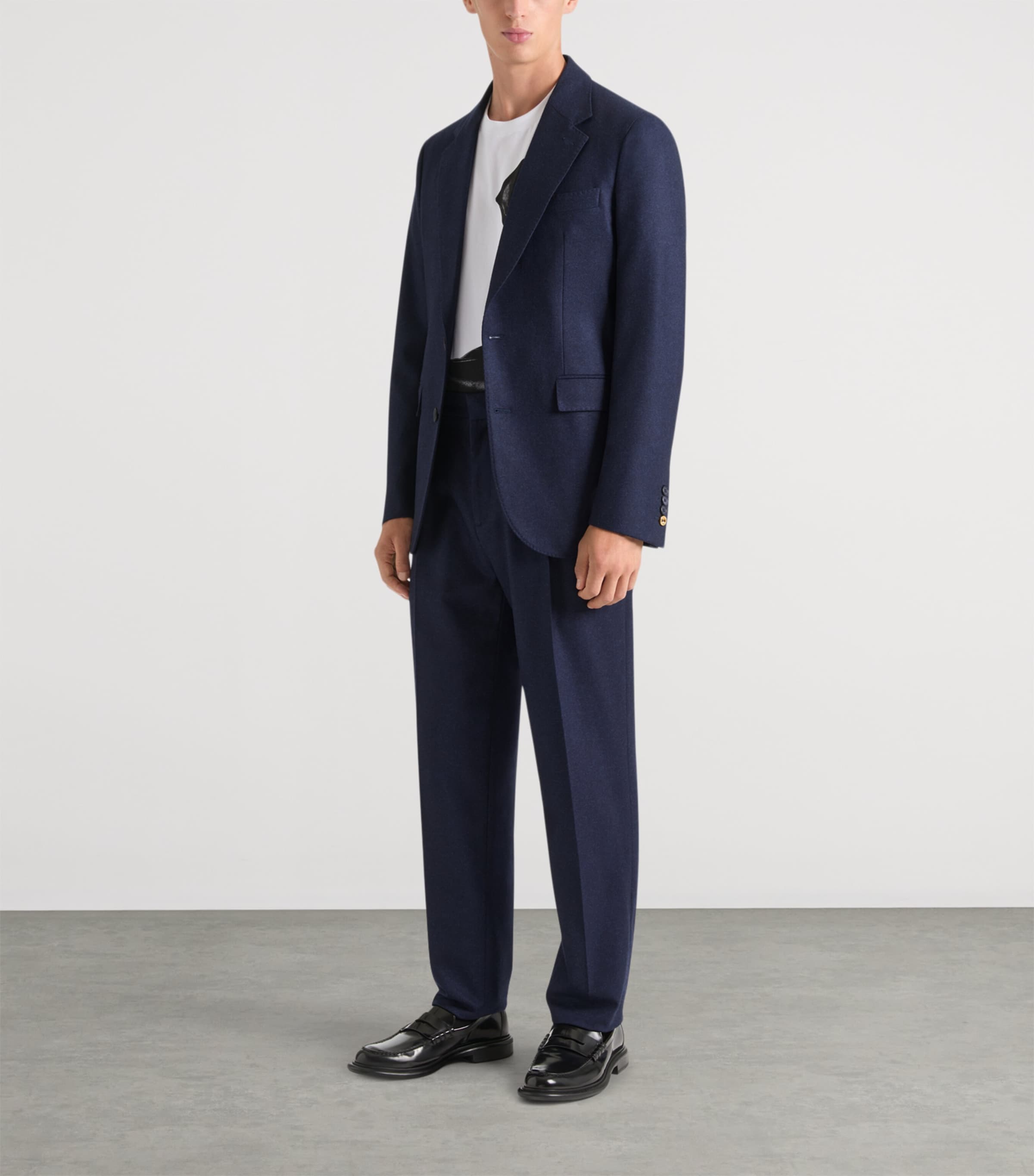 Wool Single-Breasted Blazer NAVY Image 2