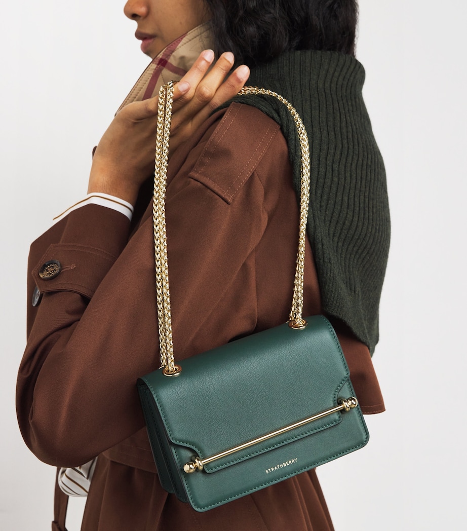 Mini Leather East-West Shoulder Bag BOTTLE GREEN Image 2