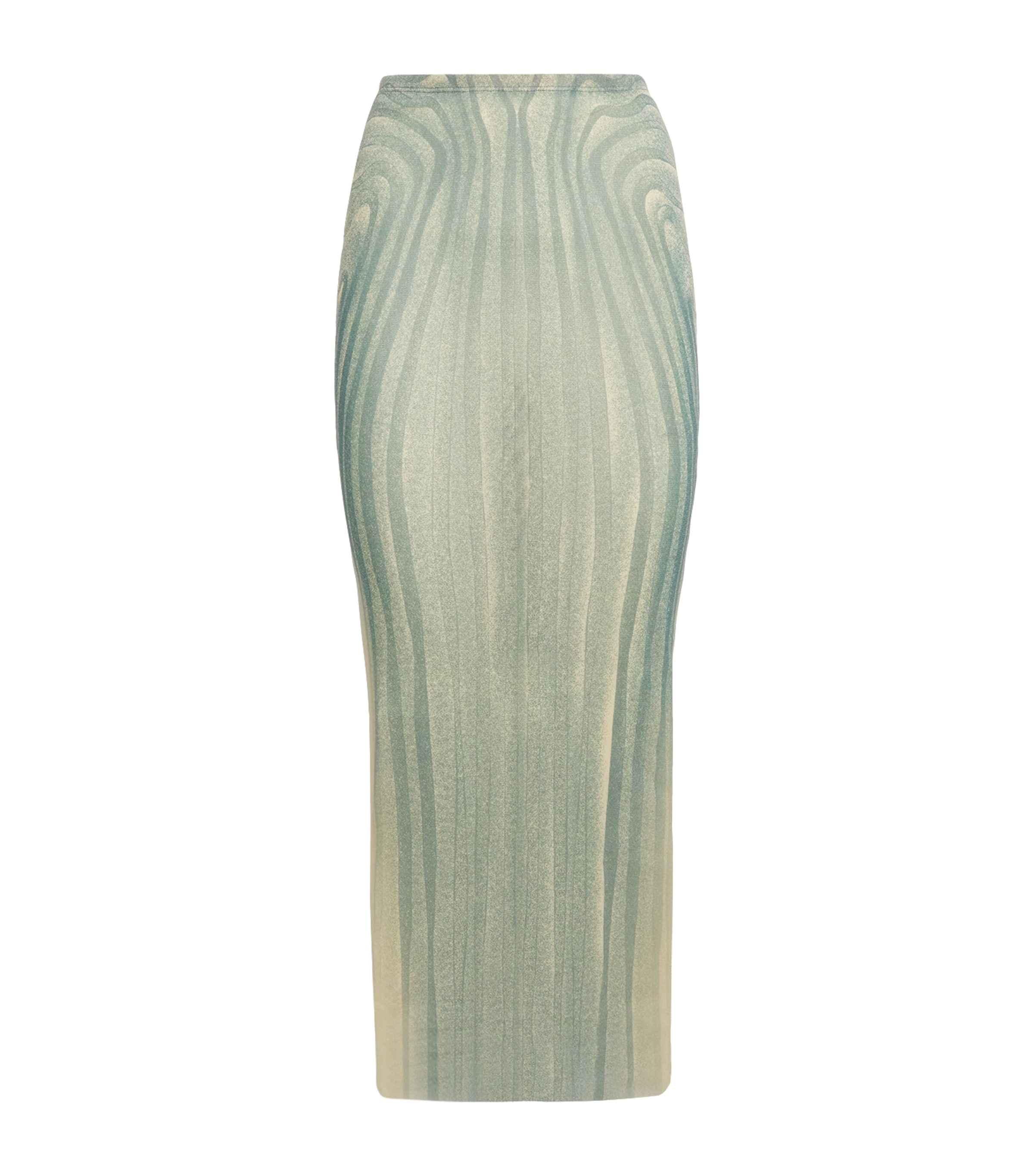 Jean Paul Gaultier Womens Spiral Midi Skirt Ecru/aqua Image 1