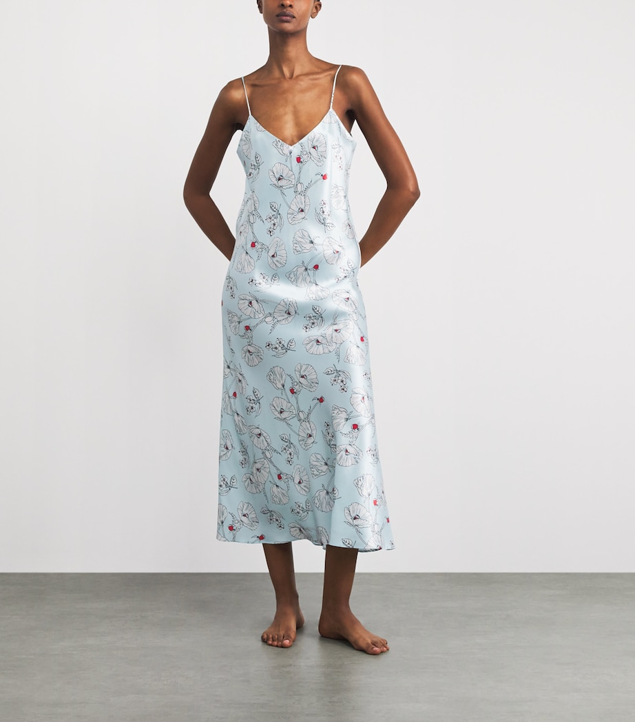 Olivia von Halle Womens Silk Floral Garbo Slip Dress Serafina Image 4