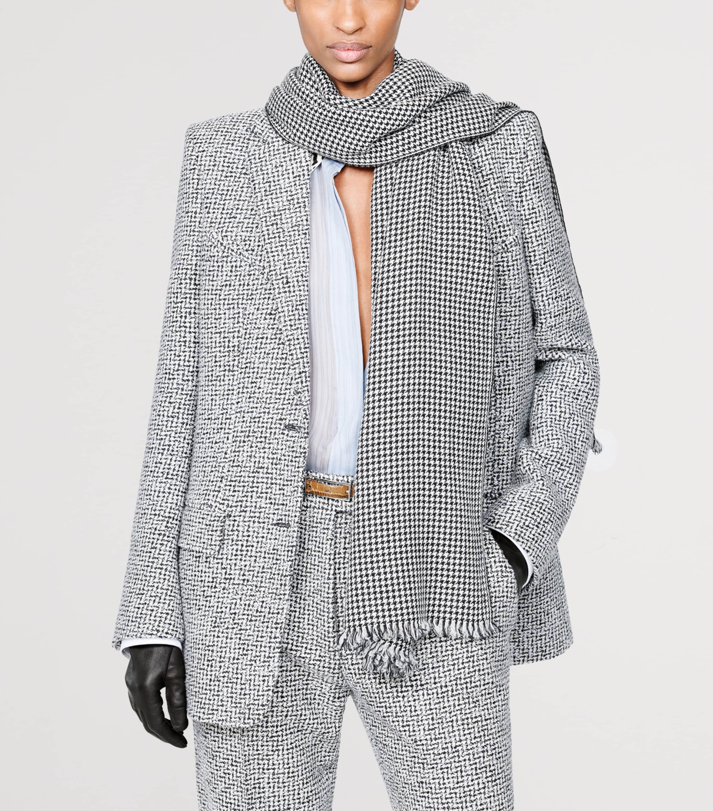 TOM FORD Sequinned Houndstooth Scarf Nwa Image 2