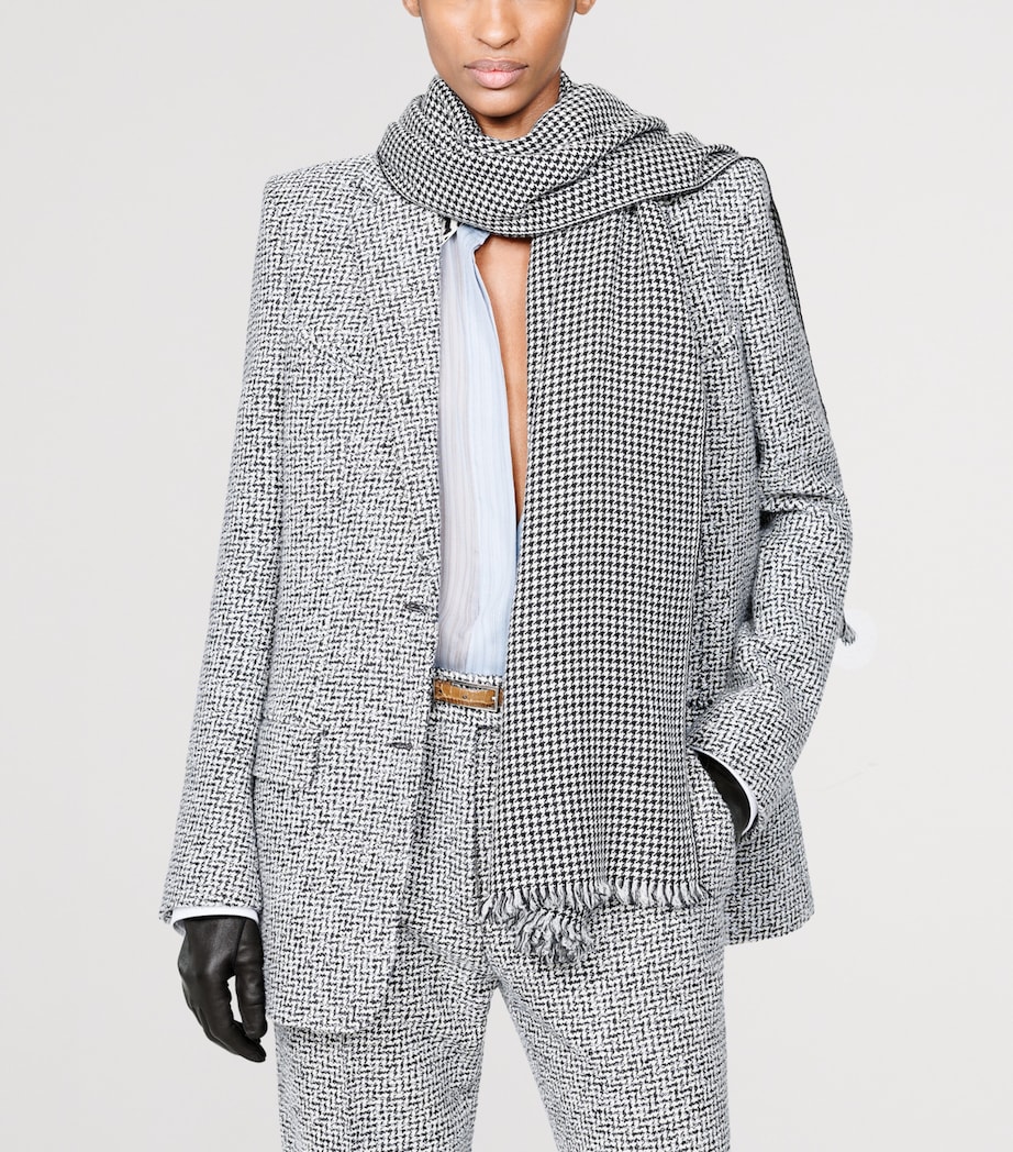 TOM FORD Sequinned Houndstooth Scarf Nwa Image 2