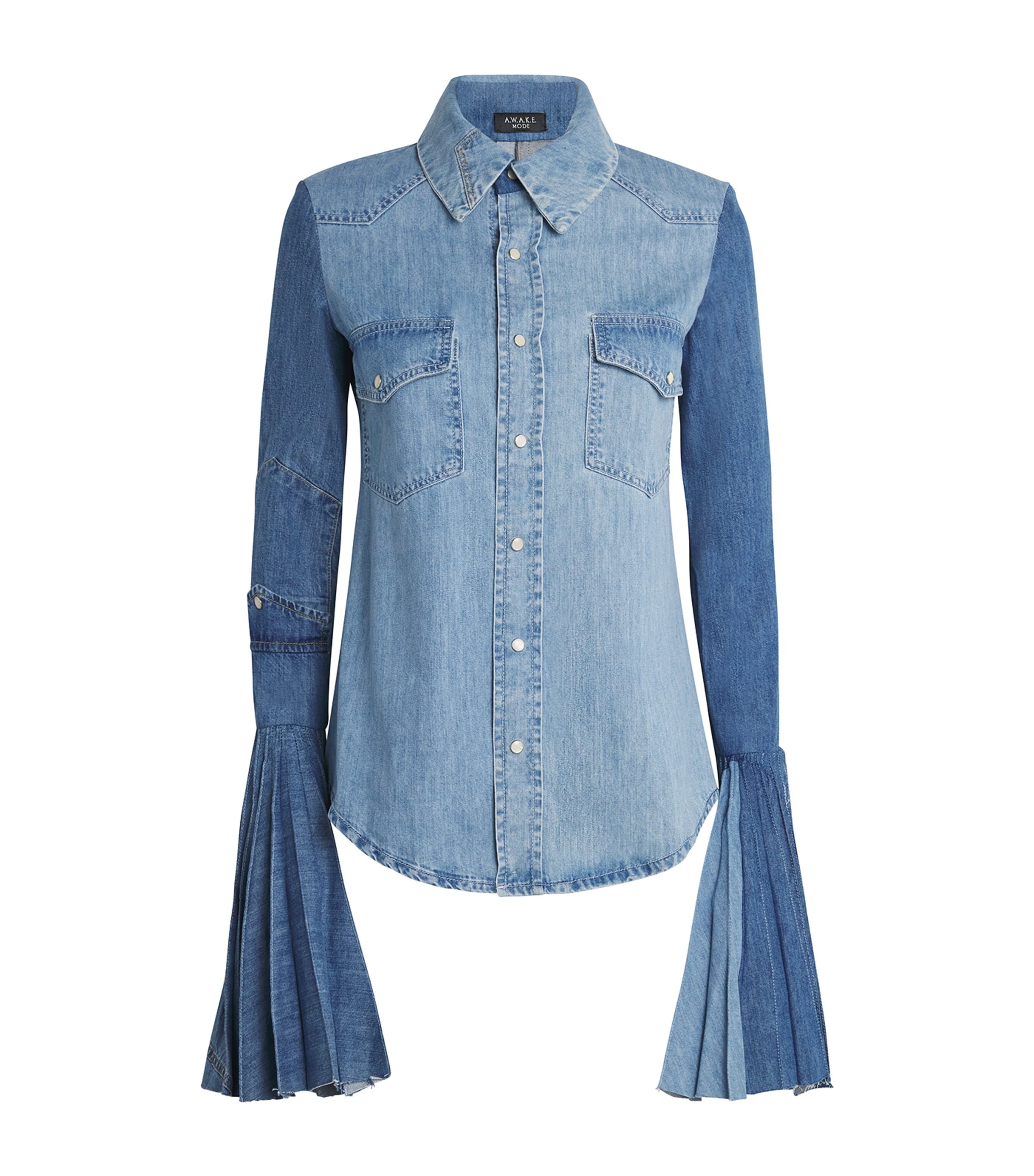 A.W.A.K.E. DENIM BELL-SLEEVE SHIRT 