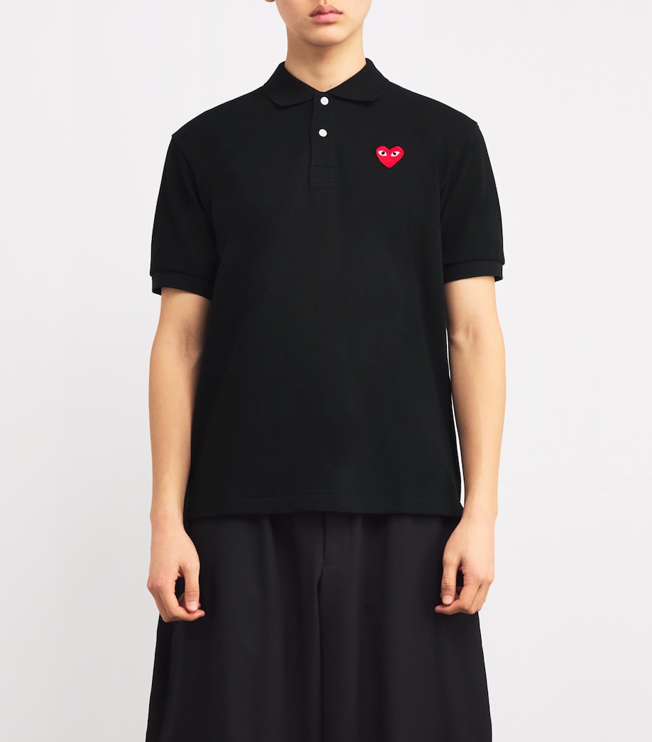 Heart Logo Polo Shirt BLACK Image 3