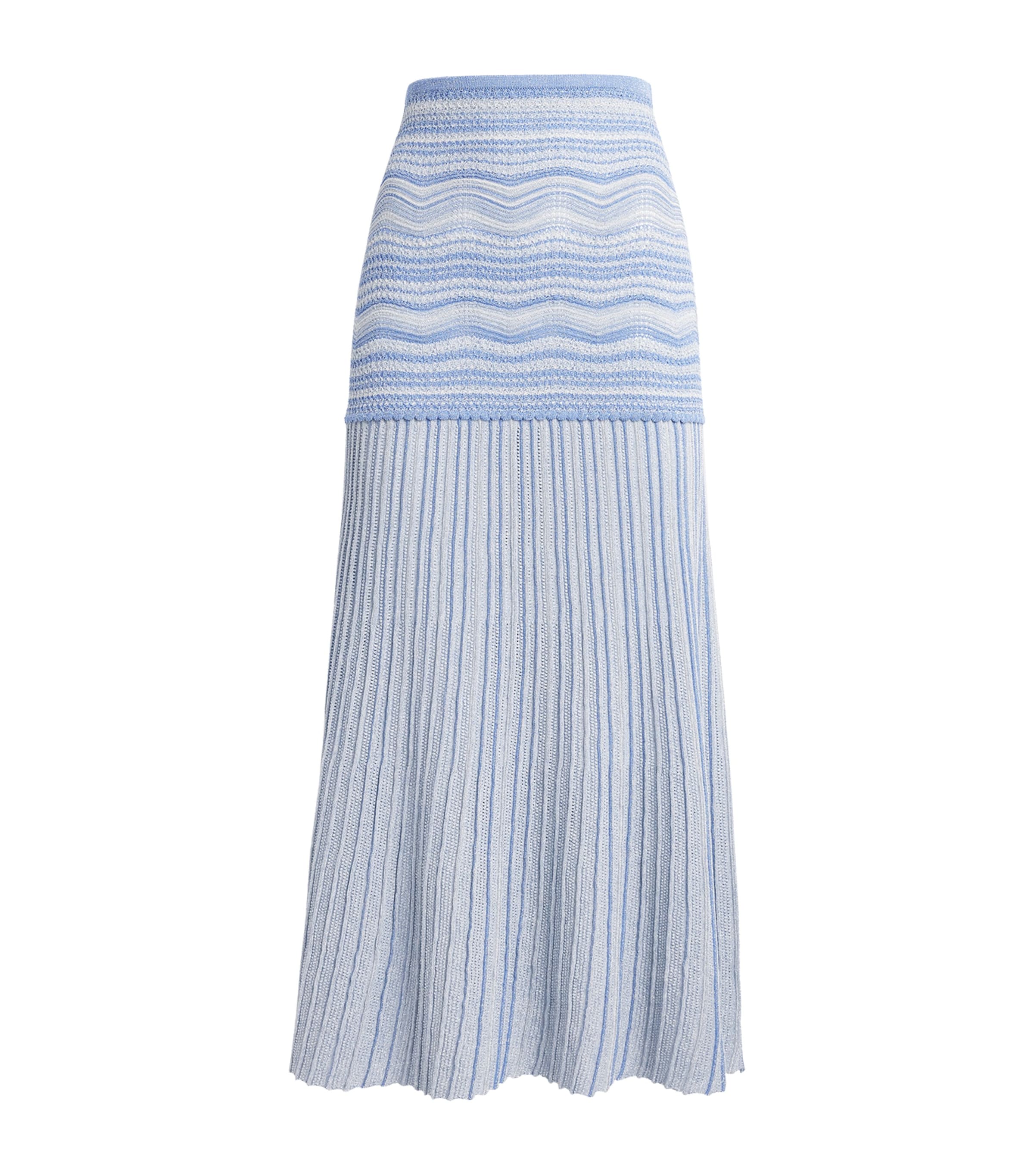Sandro Paris Womens Metallised Maxi Skirt Sky Blue Image 1
