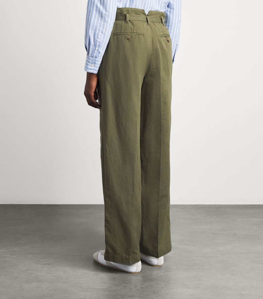 Polo Ralph Lauren Womens Woven Belted Trousers Olive Image 5
