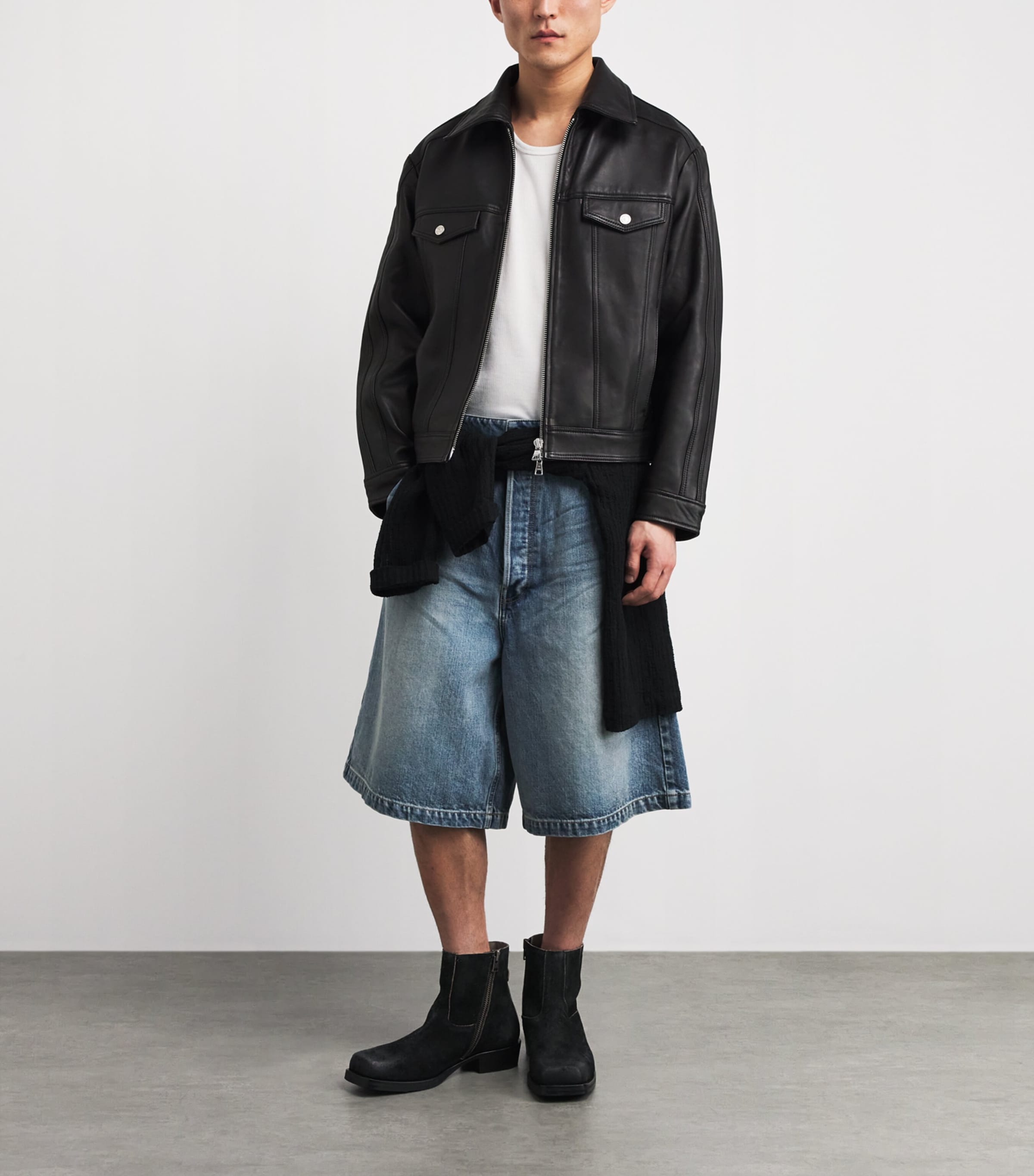 Mike Leather Jacket BLACK Image 2