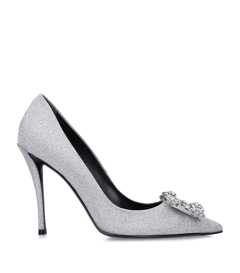 Flower Strass Pumps 100 SILVER Image 3
