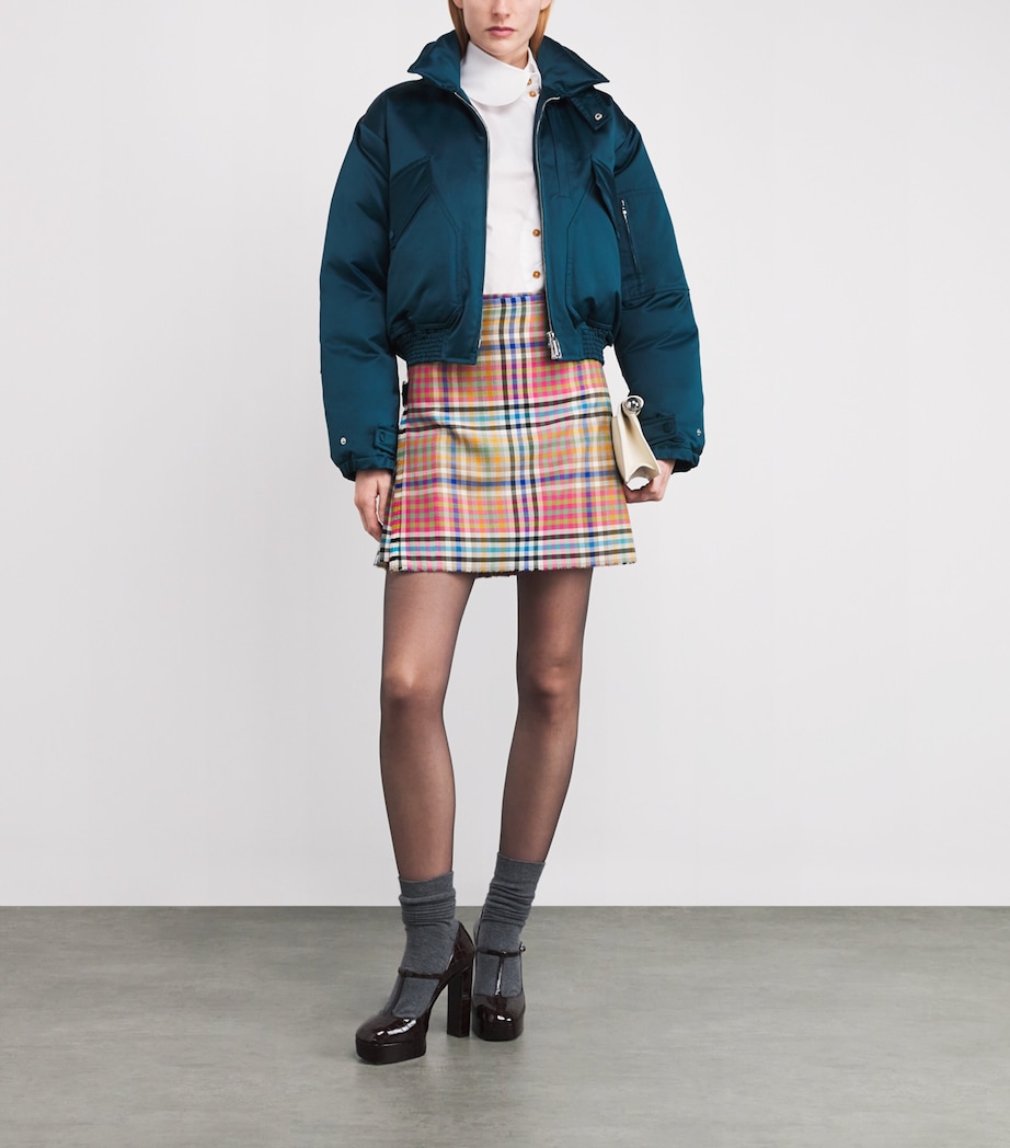 Virgin Wool Check Mini Skirt MULTI Image 2