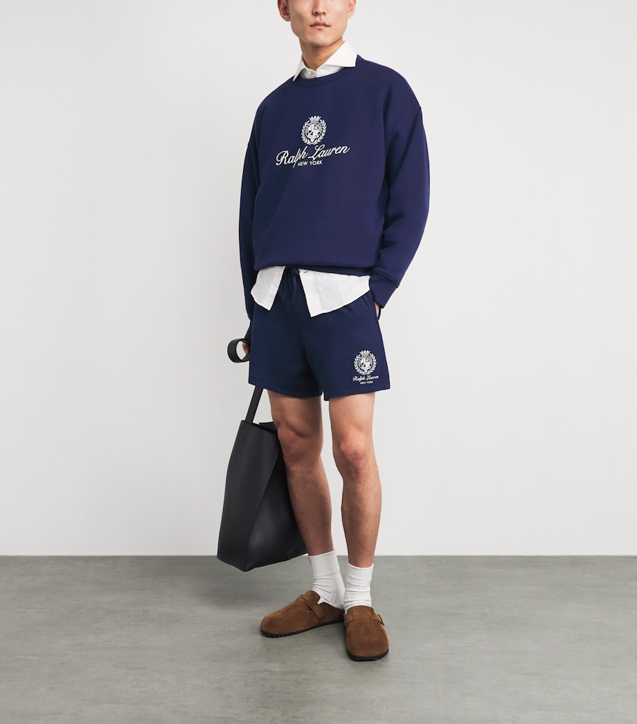 Polo Ralph Lauren Mens Cotton Drawstring Logo Shorts Newport Navy Image 2