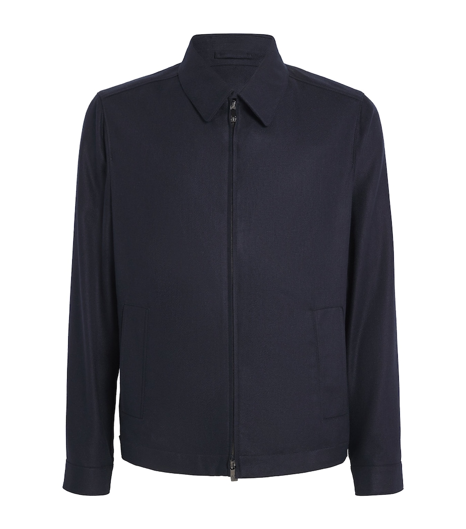 Silk Bomber Jacket 01 NAVY BLUE Image 1