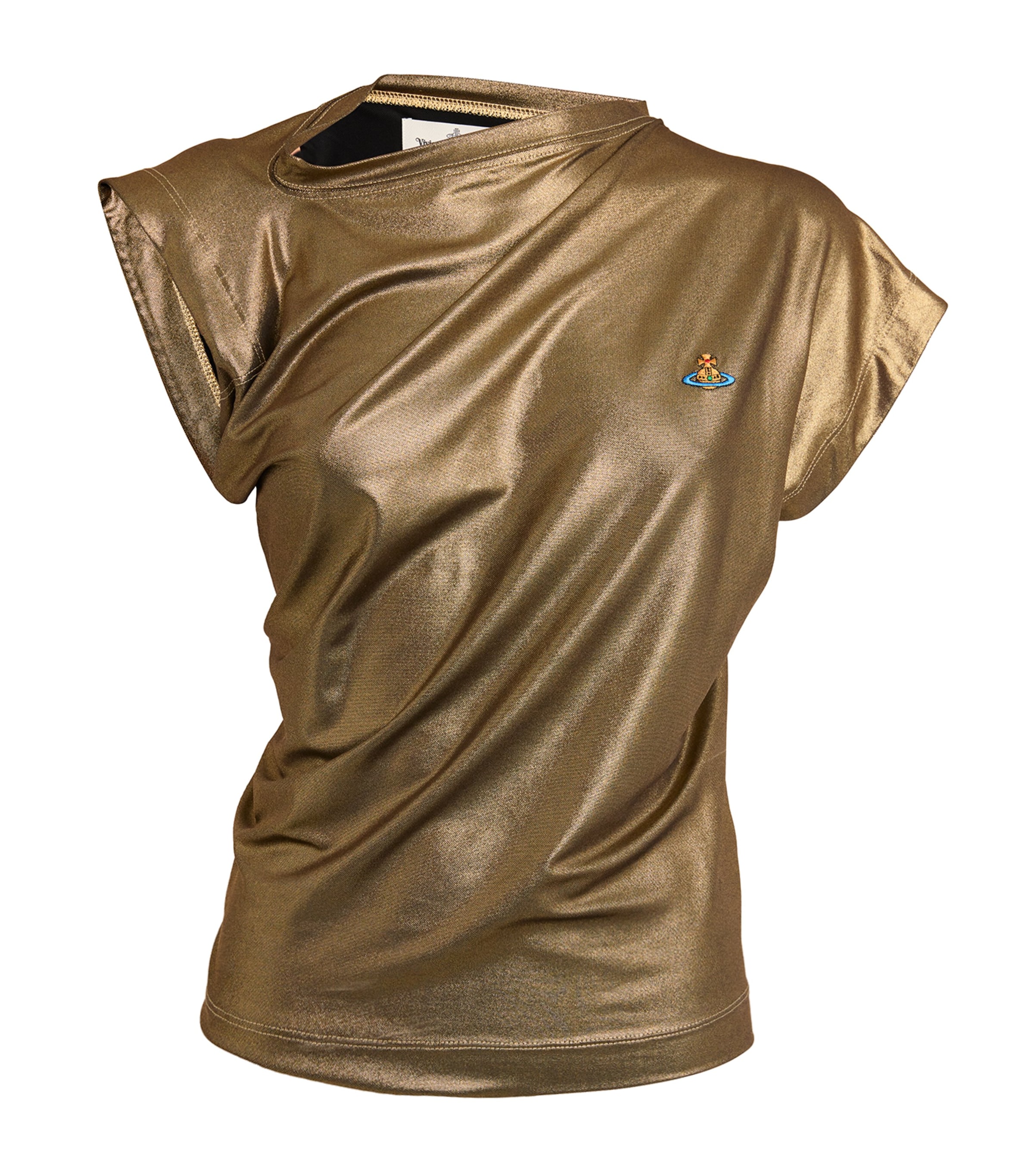 Shop Vivienne Westwood Metallic Hebo T-shirt In Gold