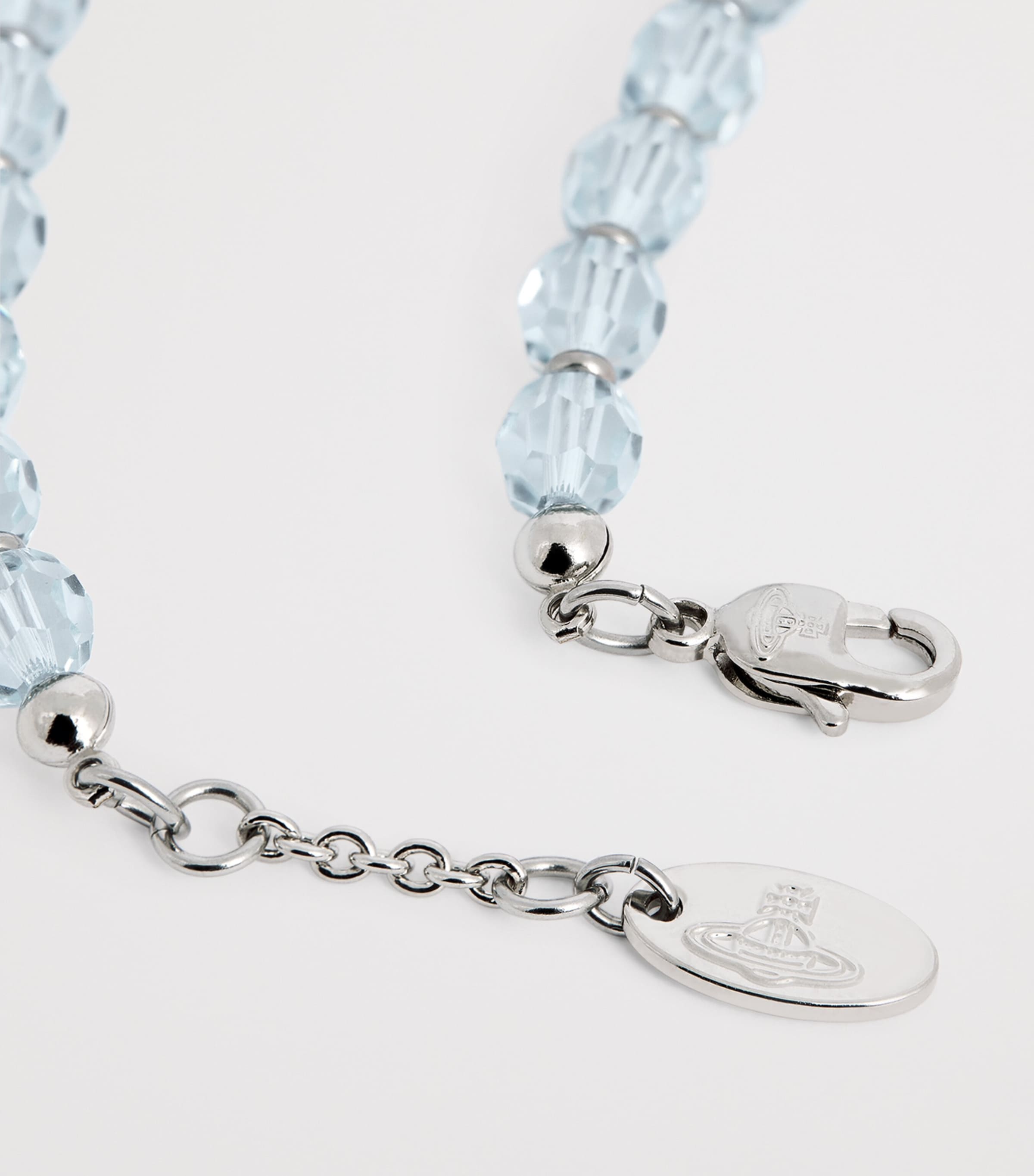 Vivienne Westwood Cubic Zirconia Messaline Bracelet Pltnm/aqua Bohemica Image 4
