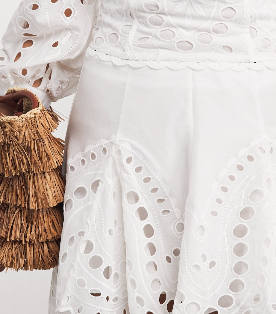 Cotton-Blend Sail Mini Skirt WHITE SEALACE Image 6