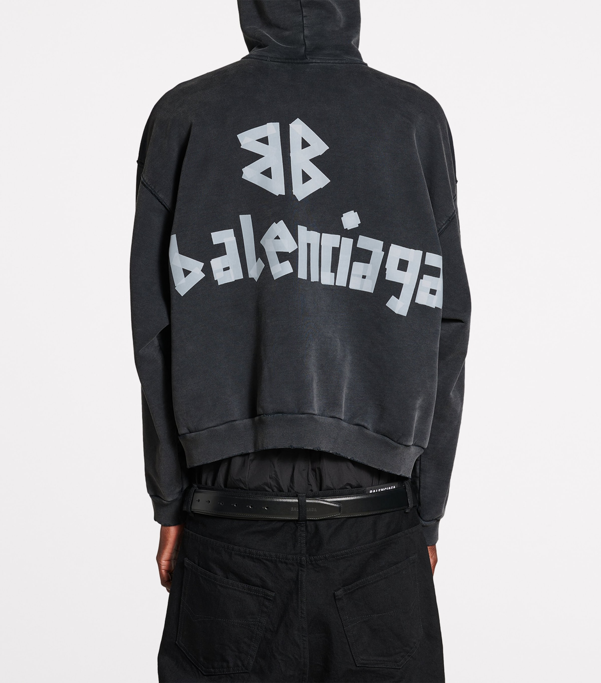 Balenciaga Distressed Tape Logo Hoodie | Harrods US