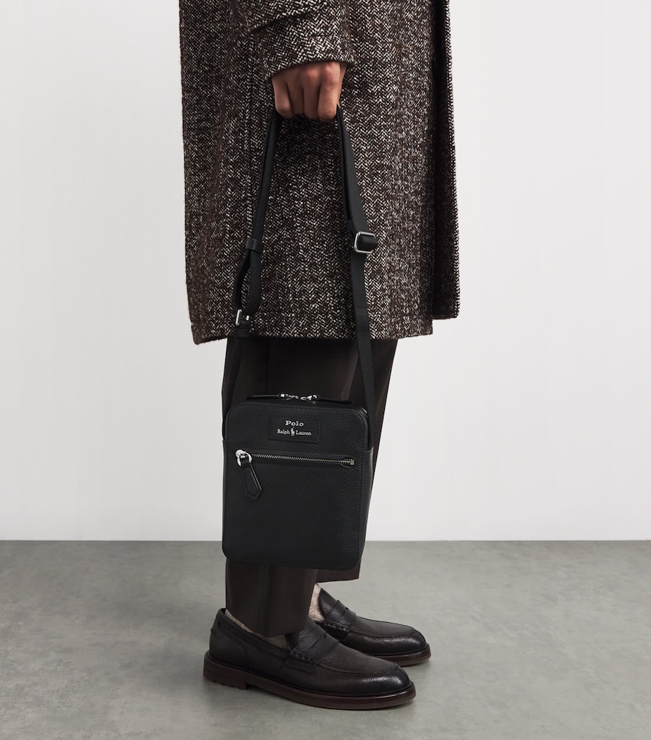 Pebbled Leather Cross-Body Bag BLACK Image 5