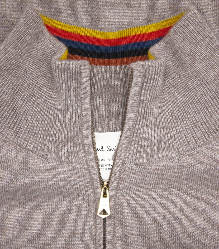 Cashmere Zip-Up Cardigan 73_TAUPE Image 5