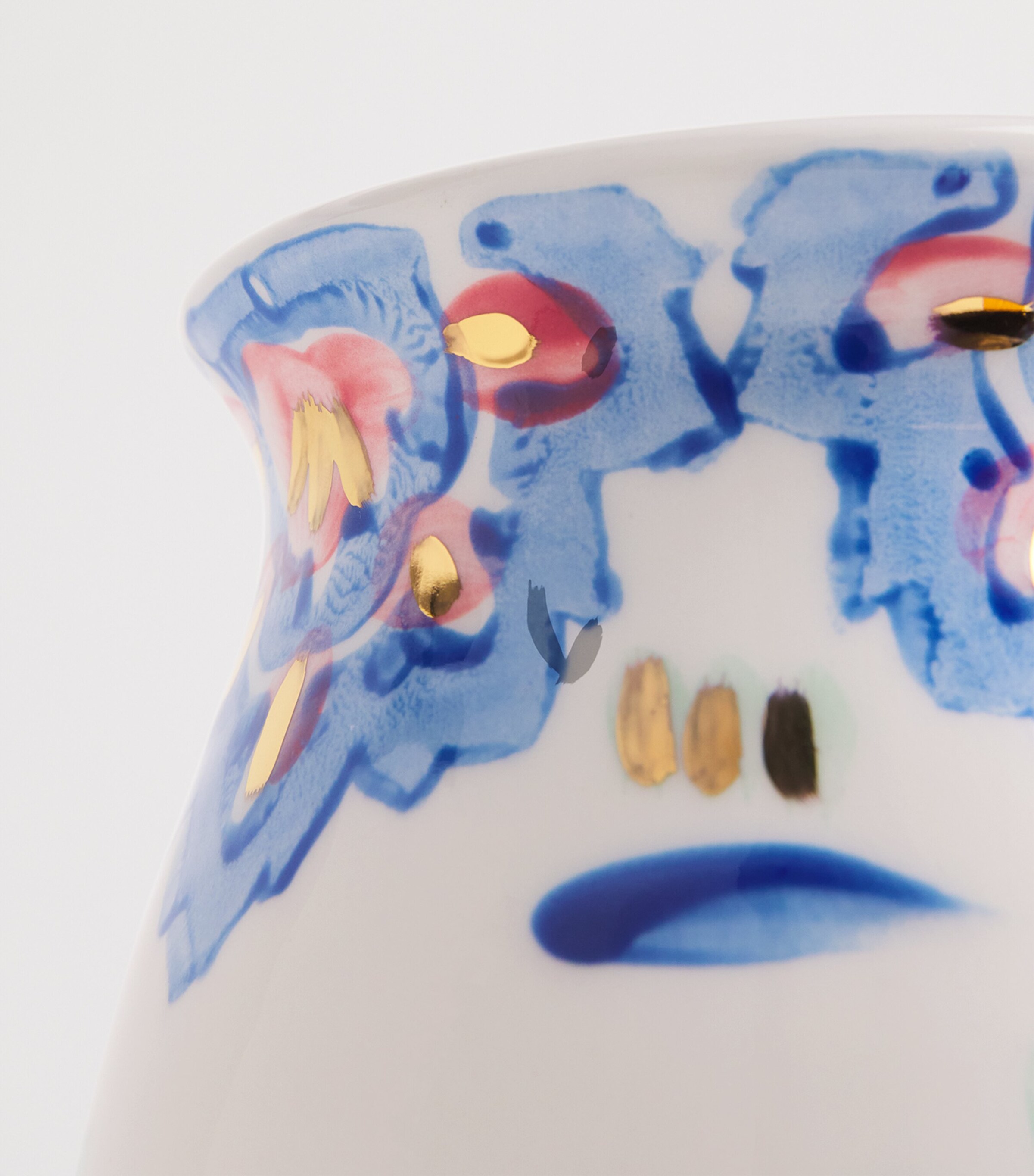 Jayne Redmond Hand-Painted Floral Vase (17cm) White Image 2