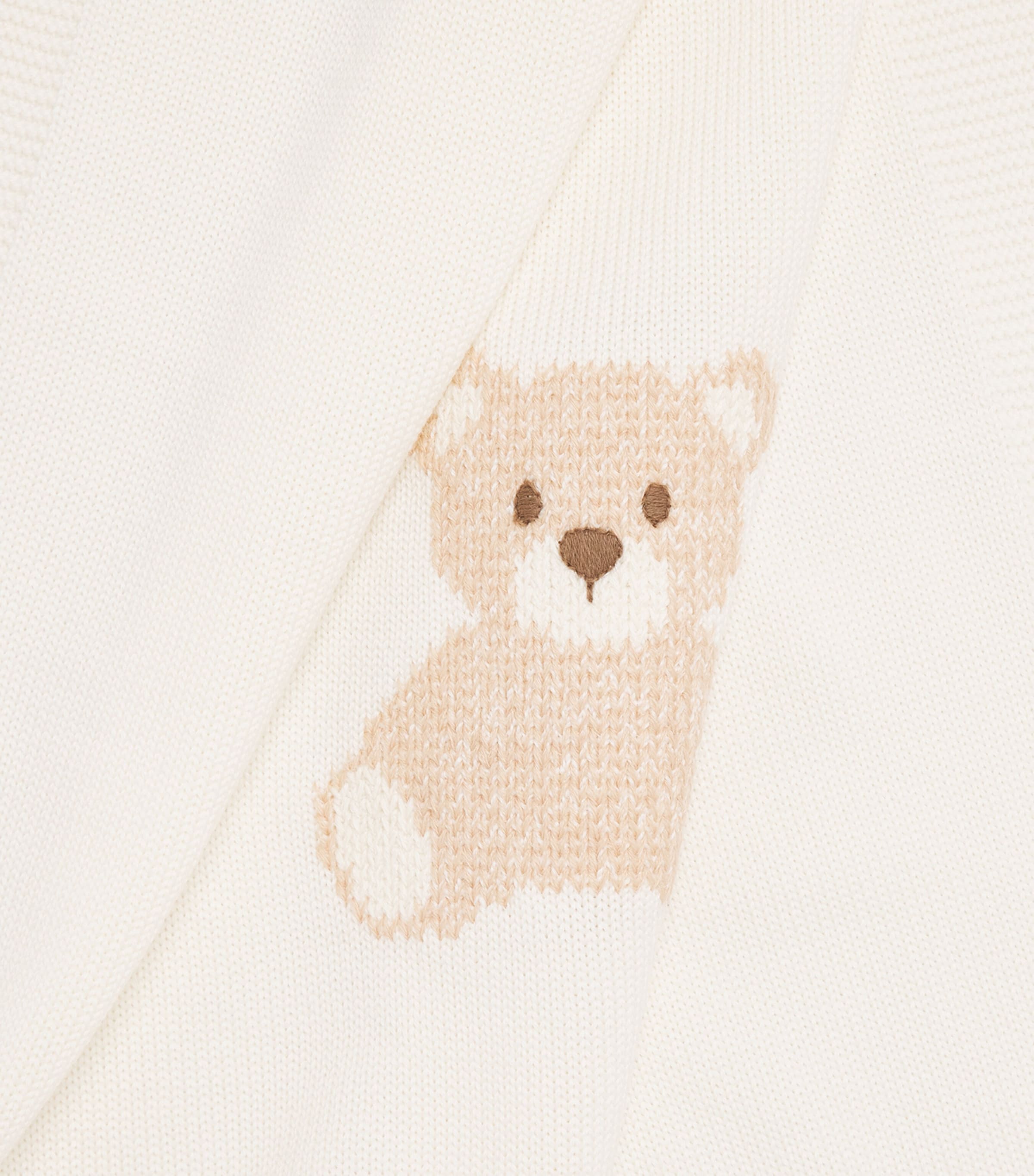 Bimbalo Wool Teddy Bear Blanket Off White Image 2