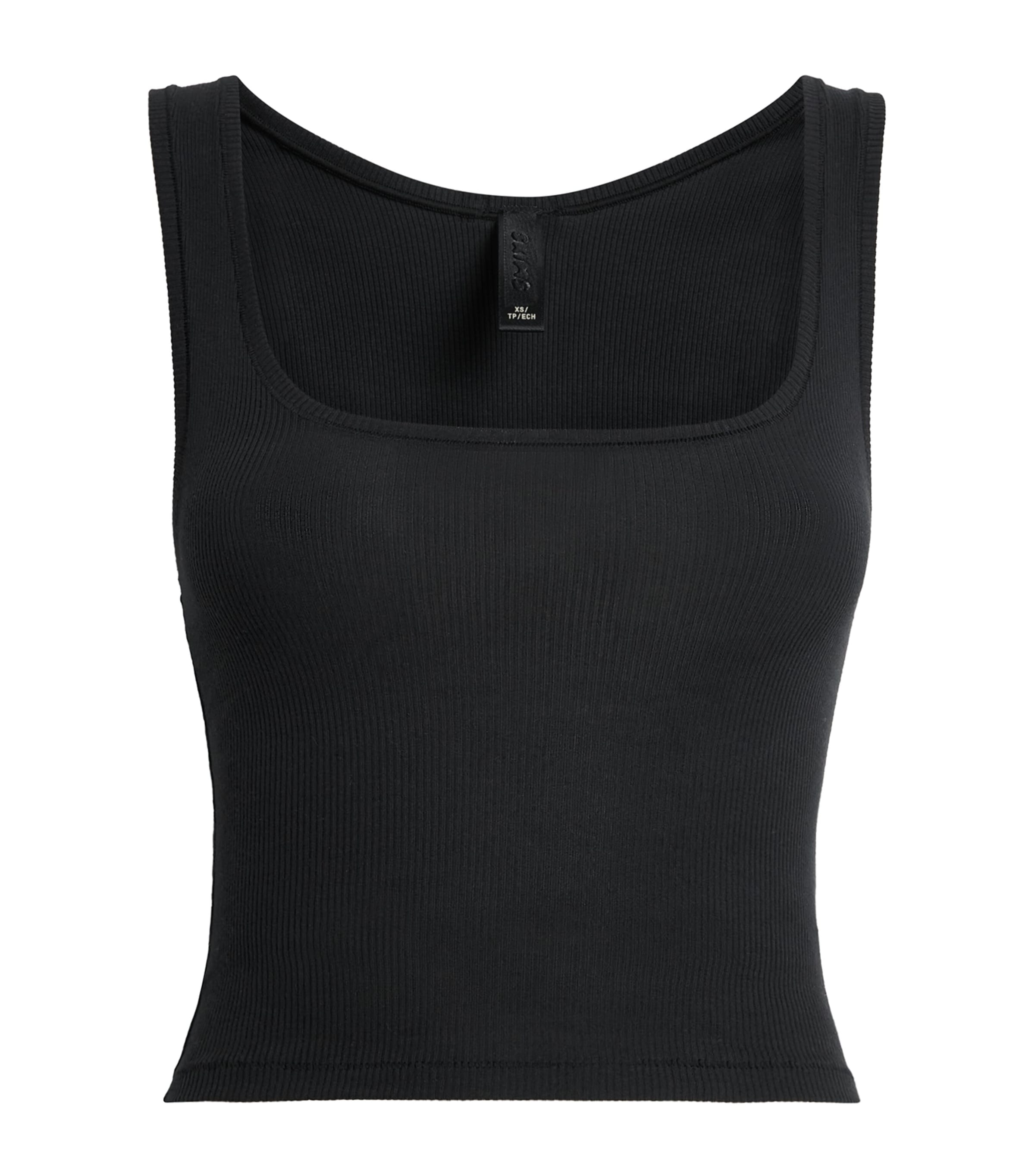 Cotton Ribbed Cropped Tank Top SOOT Image 1