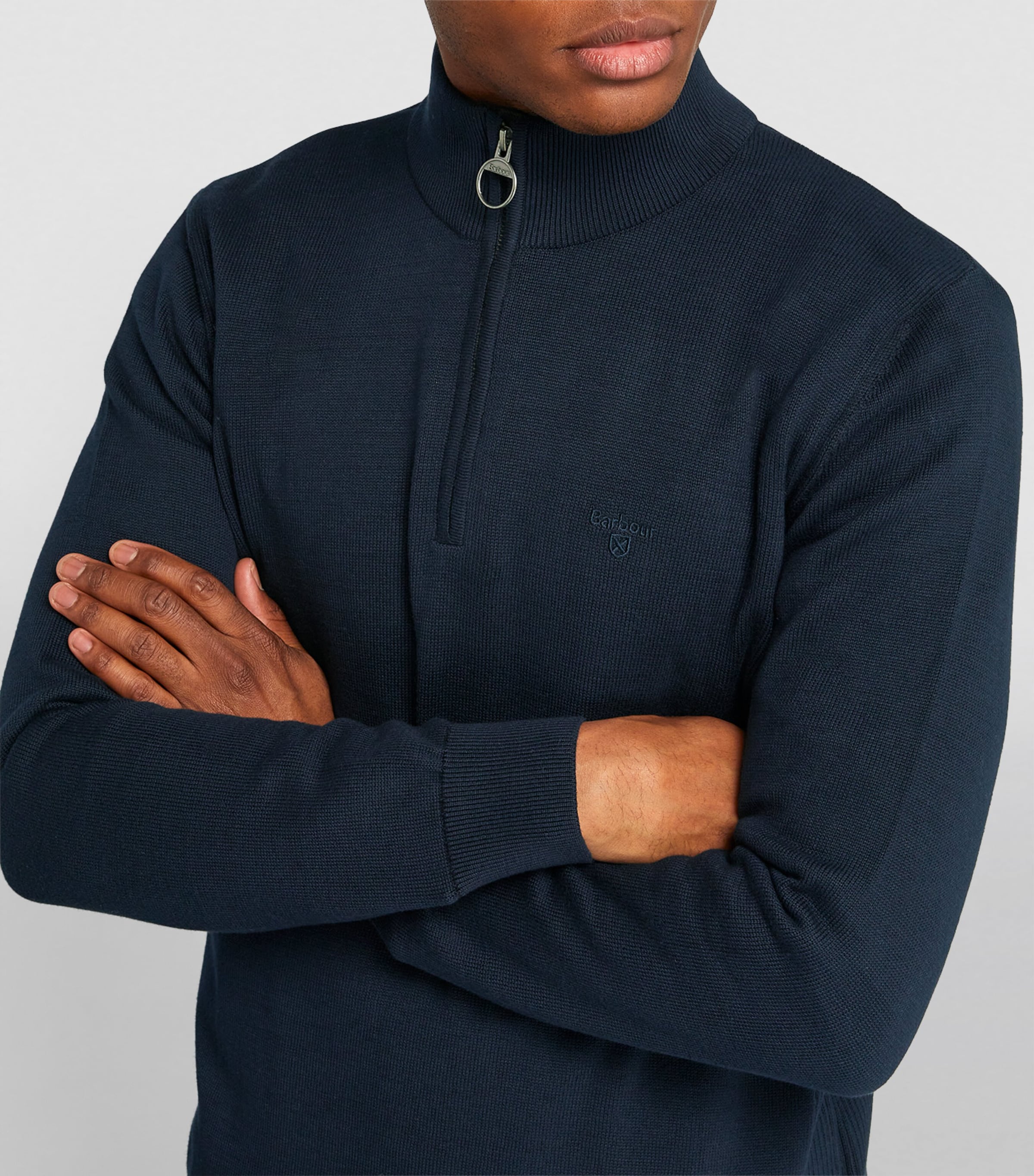 Cotton Half-Zip Sweater NAVY Image 6