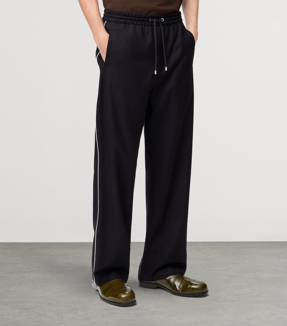 Wool-Blend Drawstring Trousers NAVY BLUE Image 3