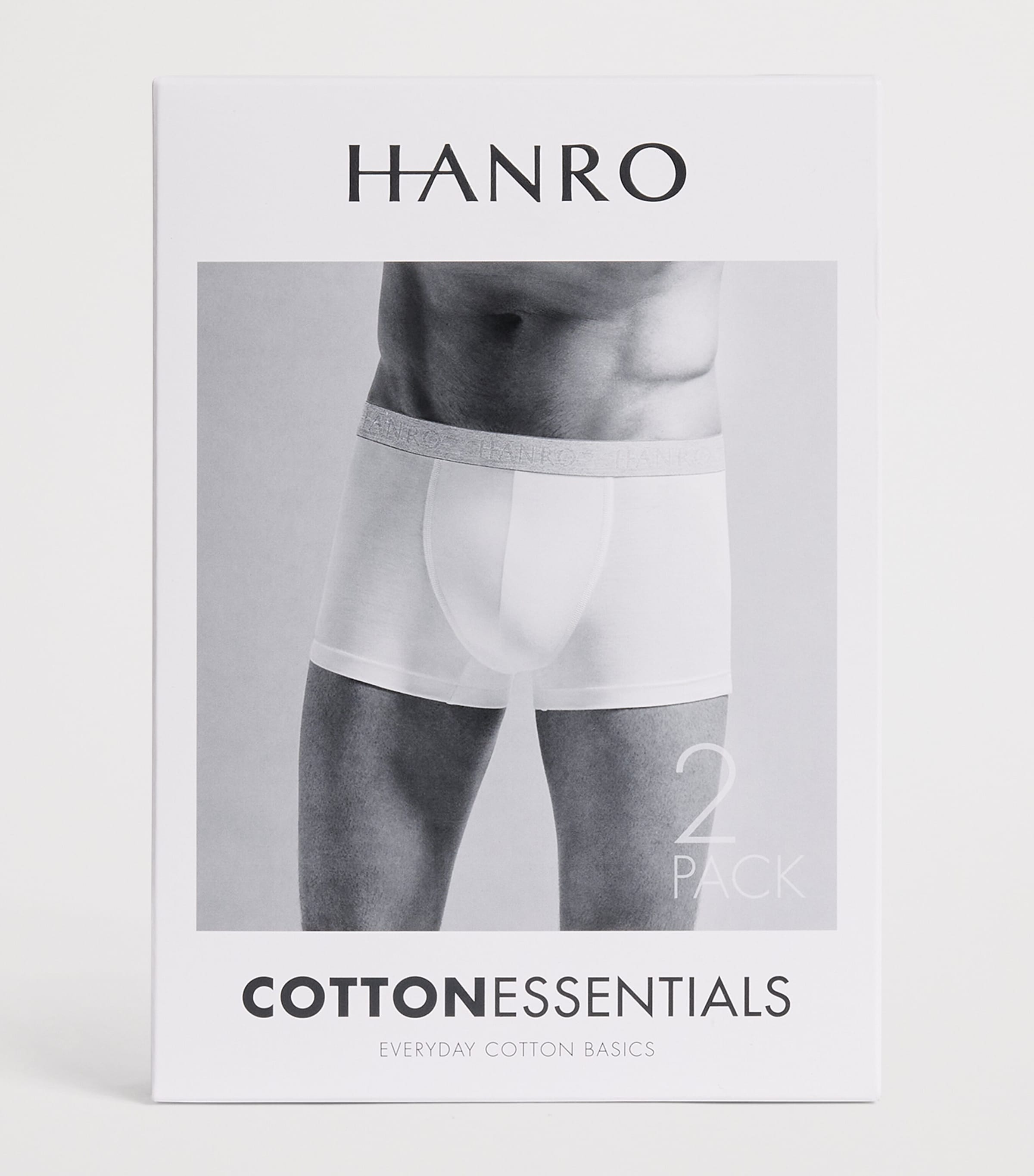 Hanro Mens Cotton-Blend Essential Trunks (Pack of 2) Stormy Gra Image 4