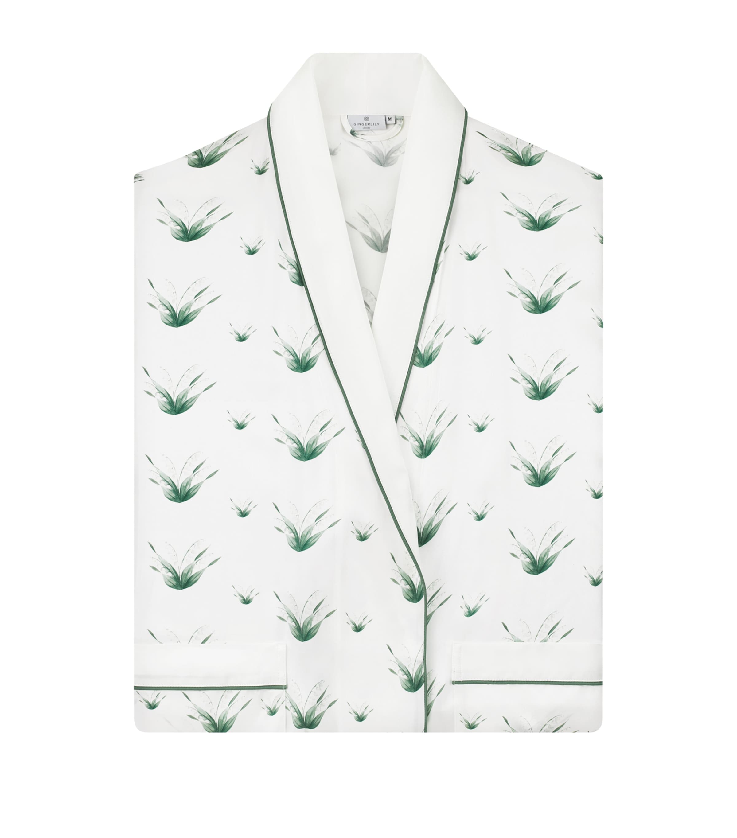 x Memo Press Silk Lily Of The Valley Robe (Medium) GREEN/WHITE Image 2