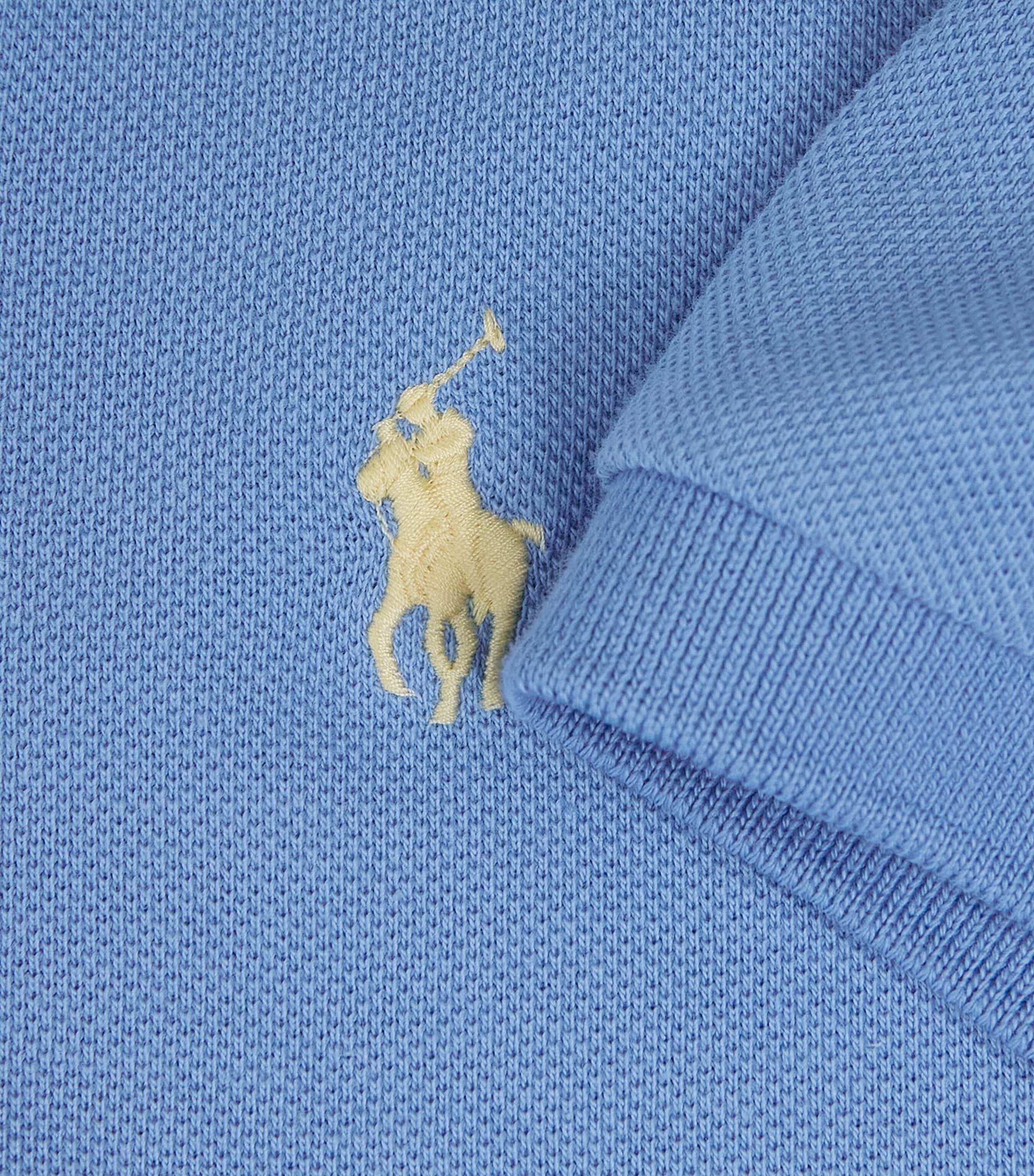 Polo Ralph Lauren Mens Cotton Mesh Custom-Fit Polo Shirt Bristol Blue Image 5