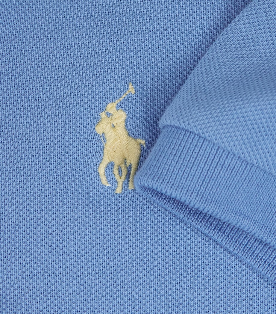 Polo Ralph Lauren Mens Cotton Mesh Custom-Fit Polo Shirt Bristol Blue Image 5