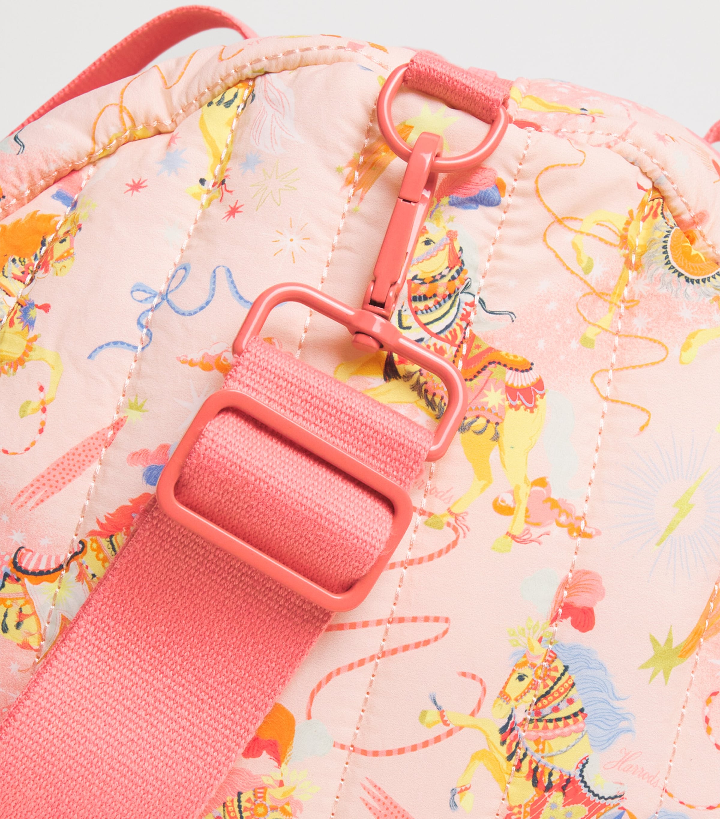 Harrods Quilted Pony Parade Duffle Bag Cream Image 4