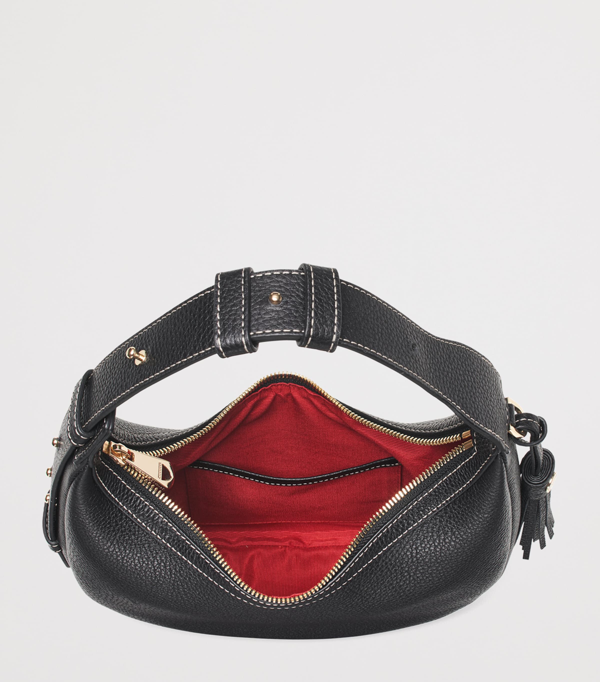 Aspinal Of London Mini Soho Crescent Shoulder Bag Black Image 6