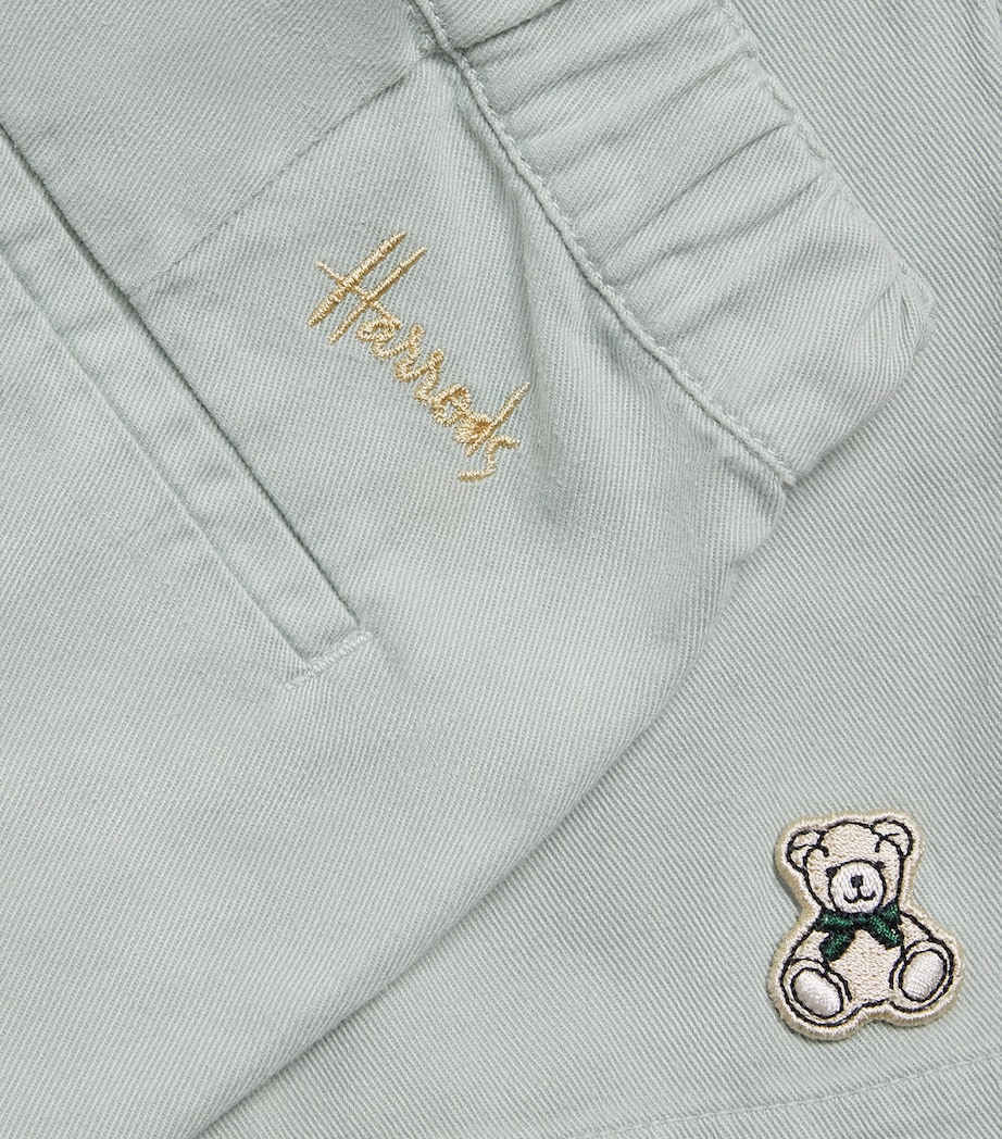 Harrods Cotton Logo Chino Shorts (4-16 Years) Green Image 3