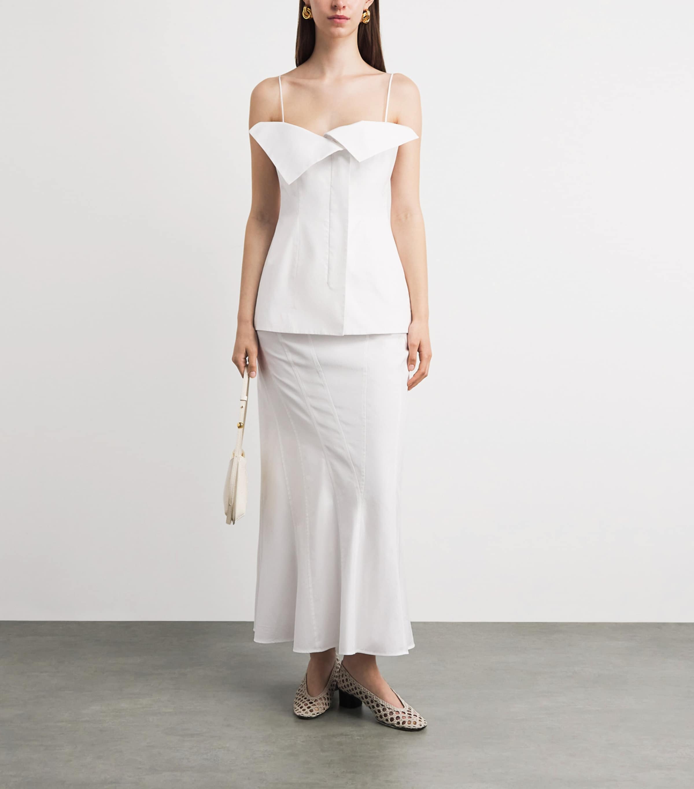 FFORME Womens Cotton Folded Eilwen Top White Image 2