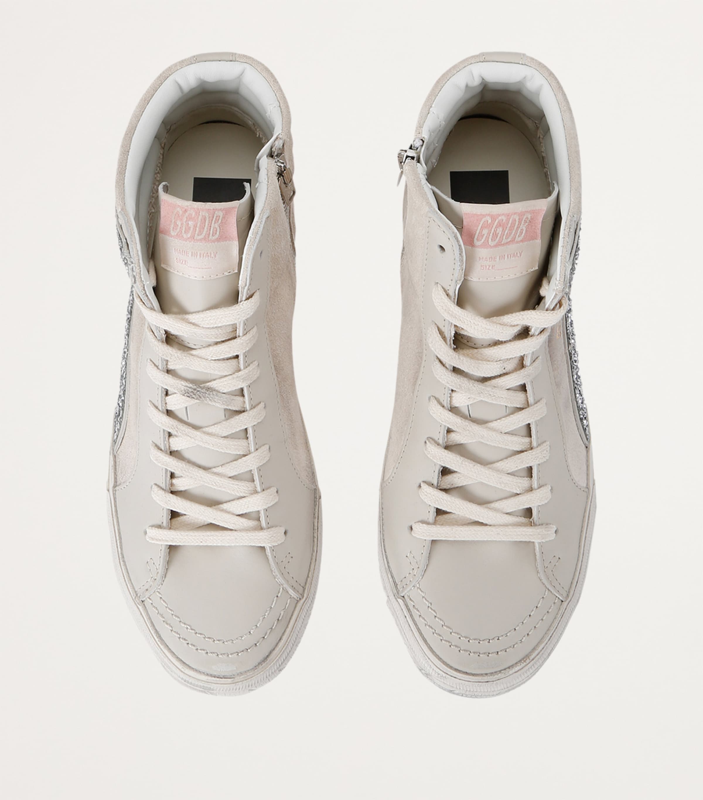 Leather Slide High-Top Sneakers OTHER Image 4