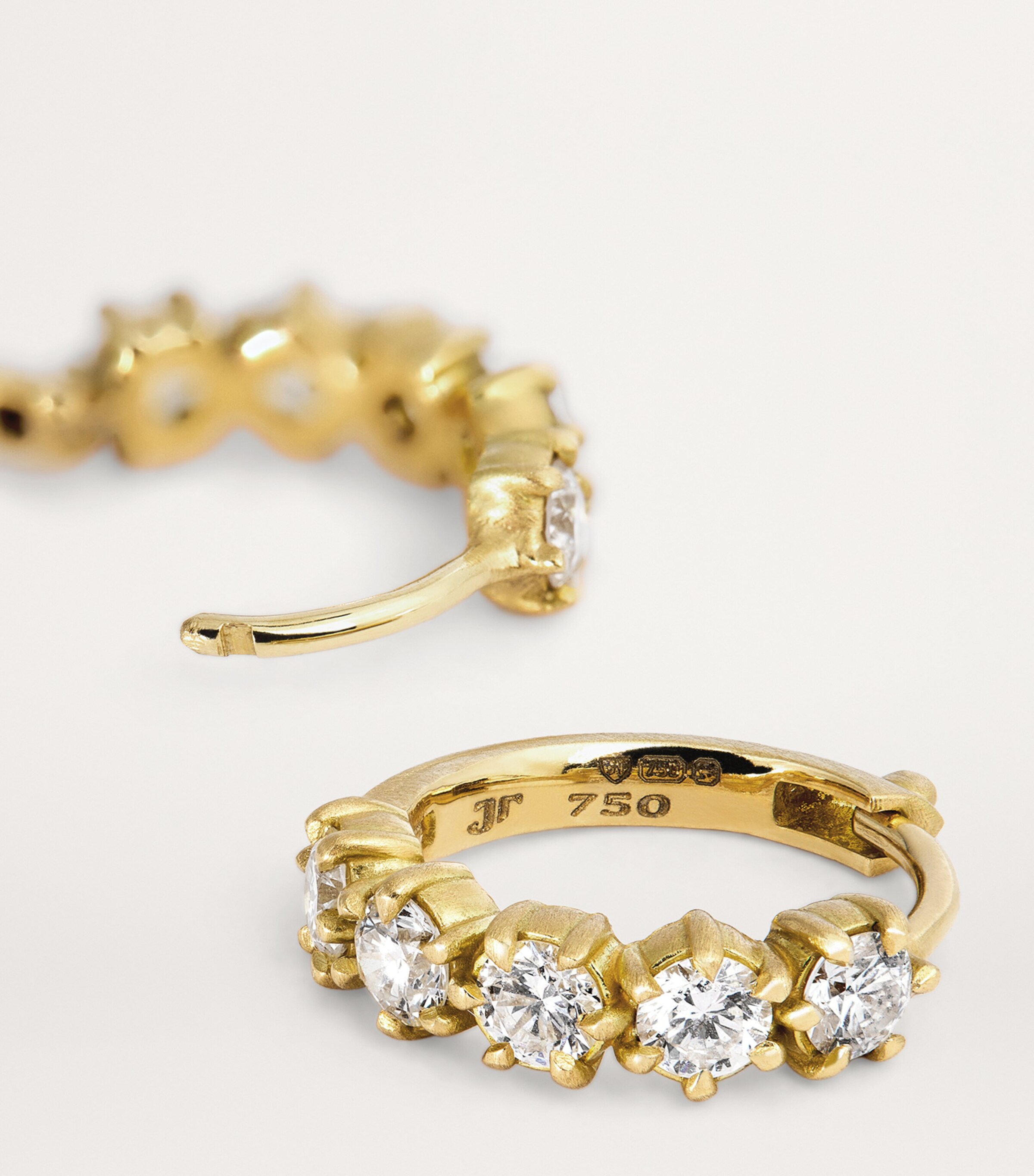Jade Trau Yellow Gold and Diamond Catherine Huggie Earrings Yellow Gold Image 5