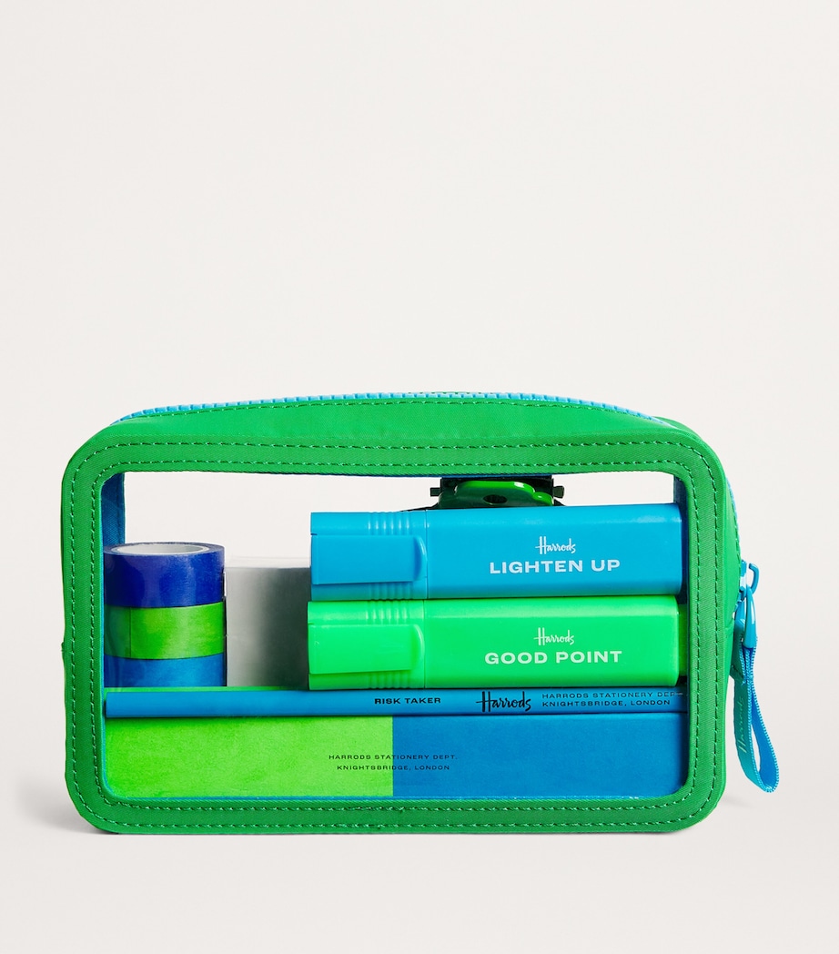 Harrods Filled Pencil Case Blue Image 2